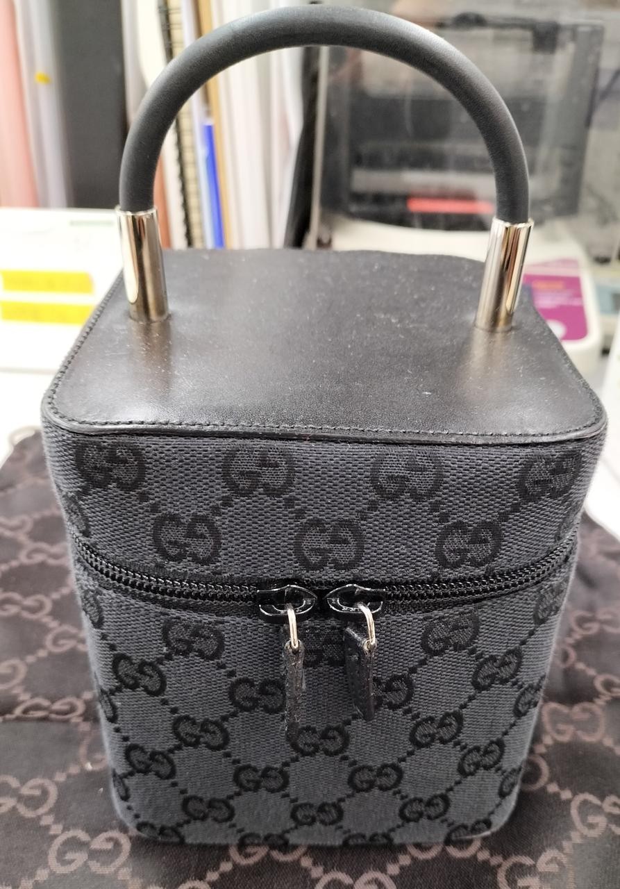 GUCCI Vanity Bag Black 7.8 inch