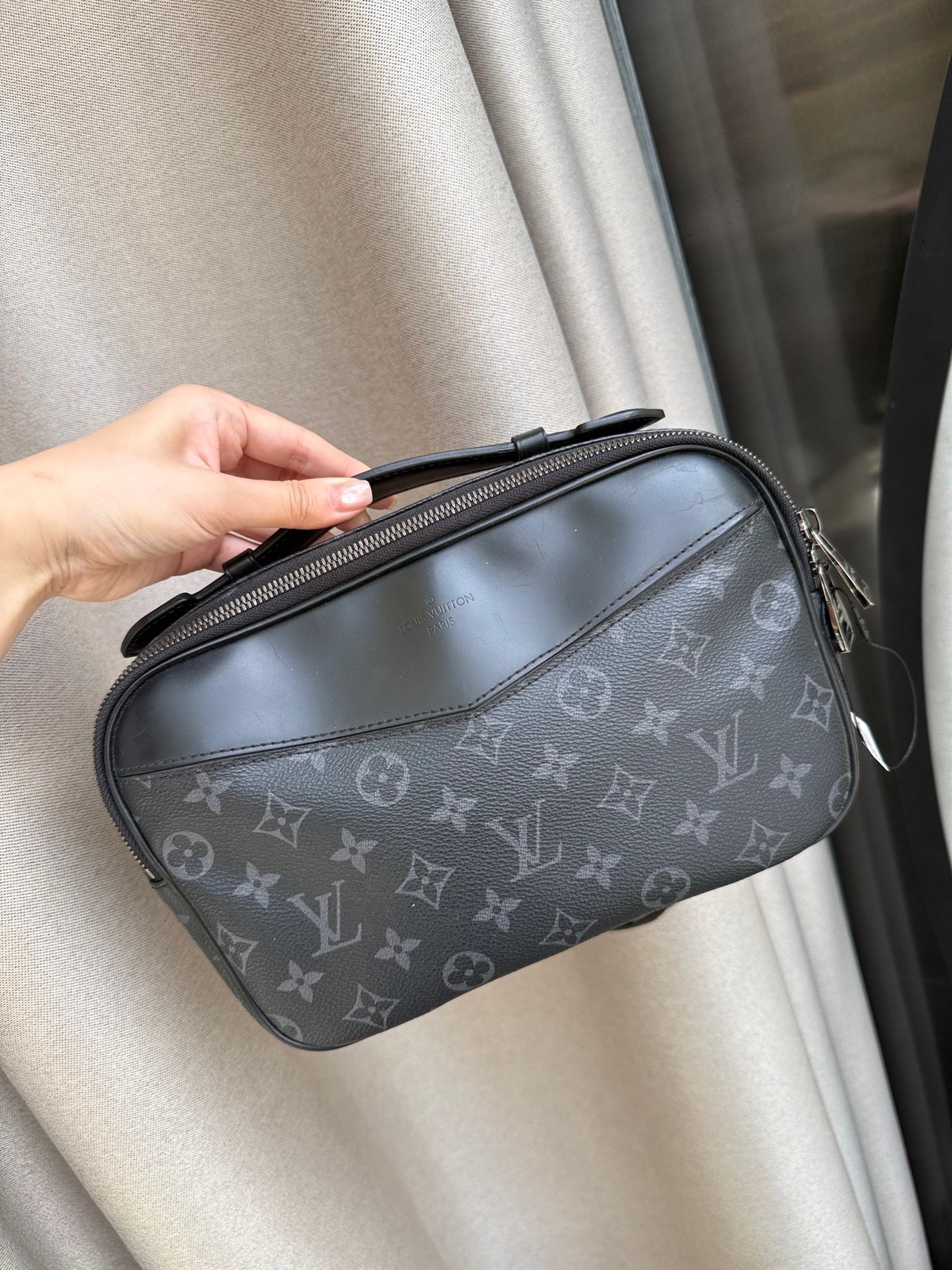 LOUIS VUITTON Black Explorer Monogram Canvas Crossbody Chest Bag