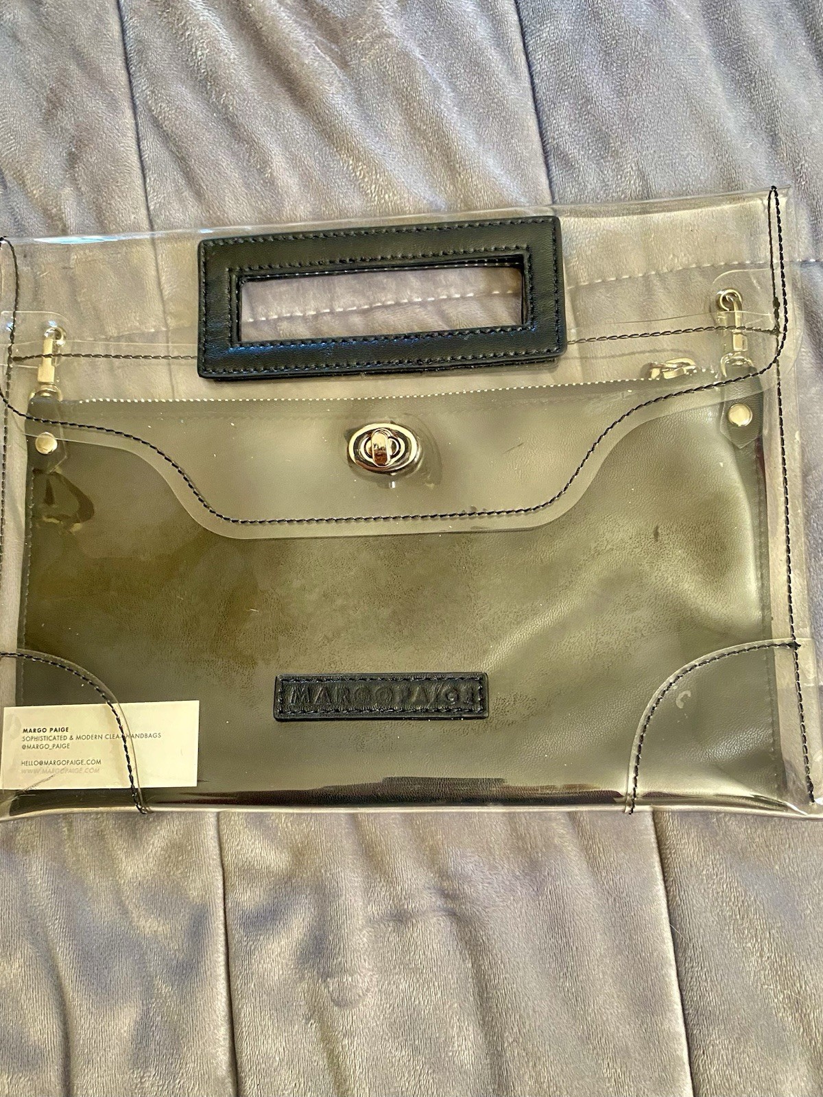 Black Margo Paige Clear Stadium Handbag Concert Approved