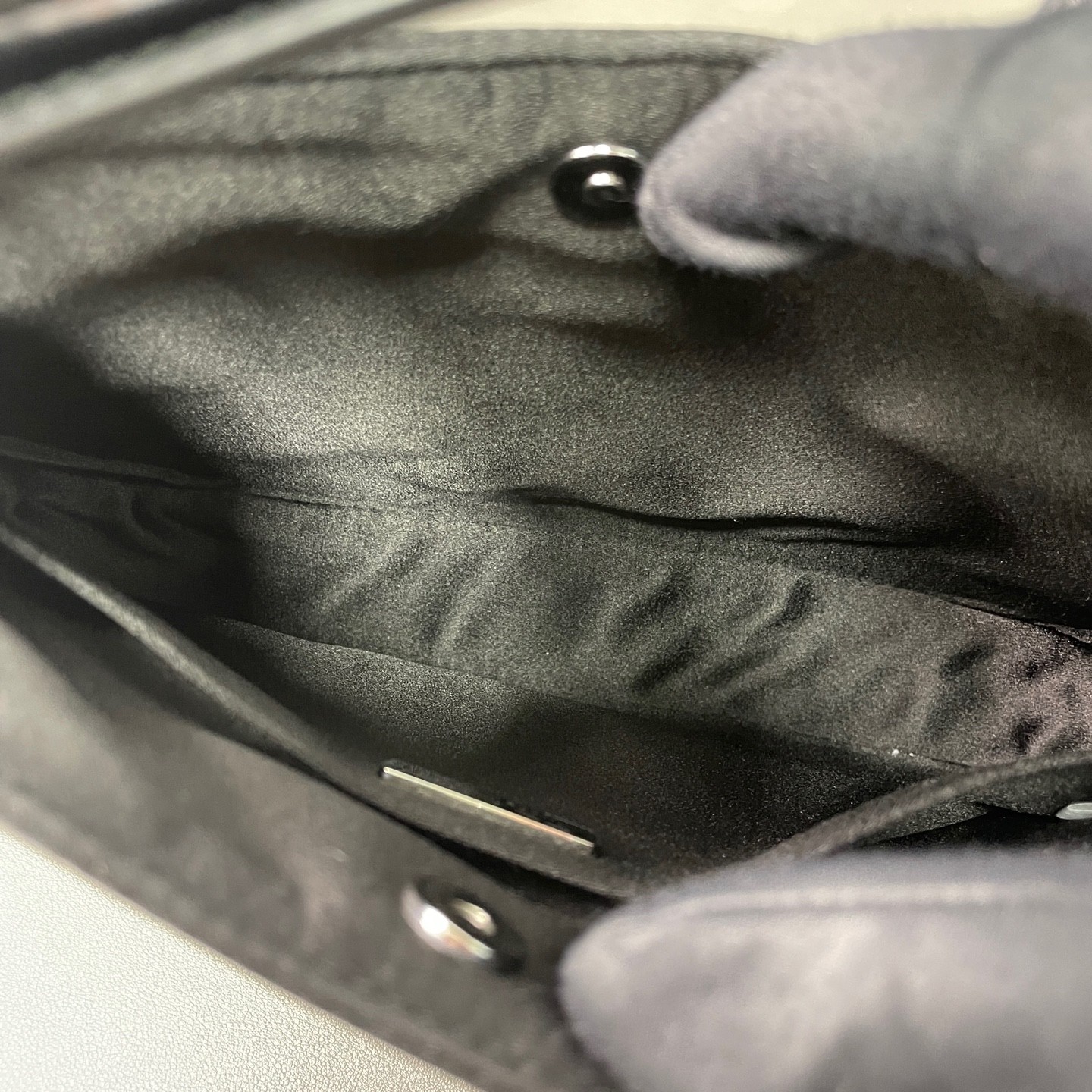 Prada Pre-Owned Authentic Underarm Bag Black Crystal Free Tracked Shipping