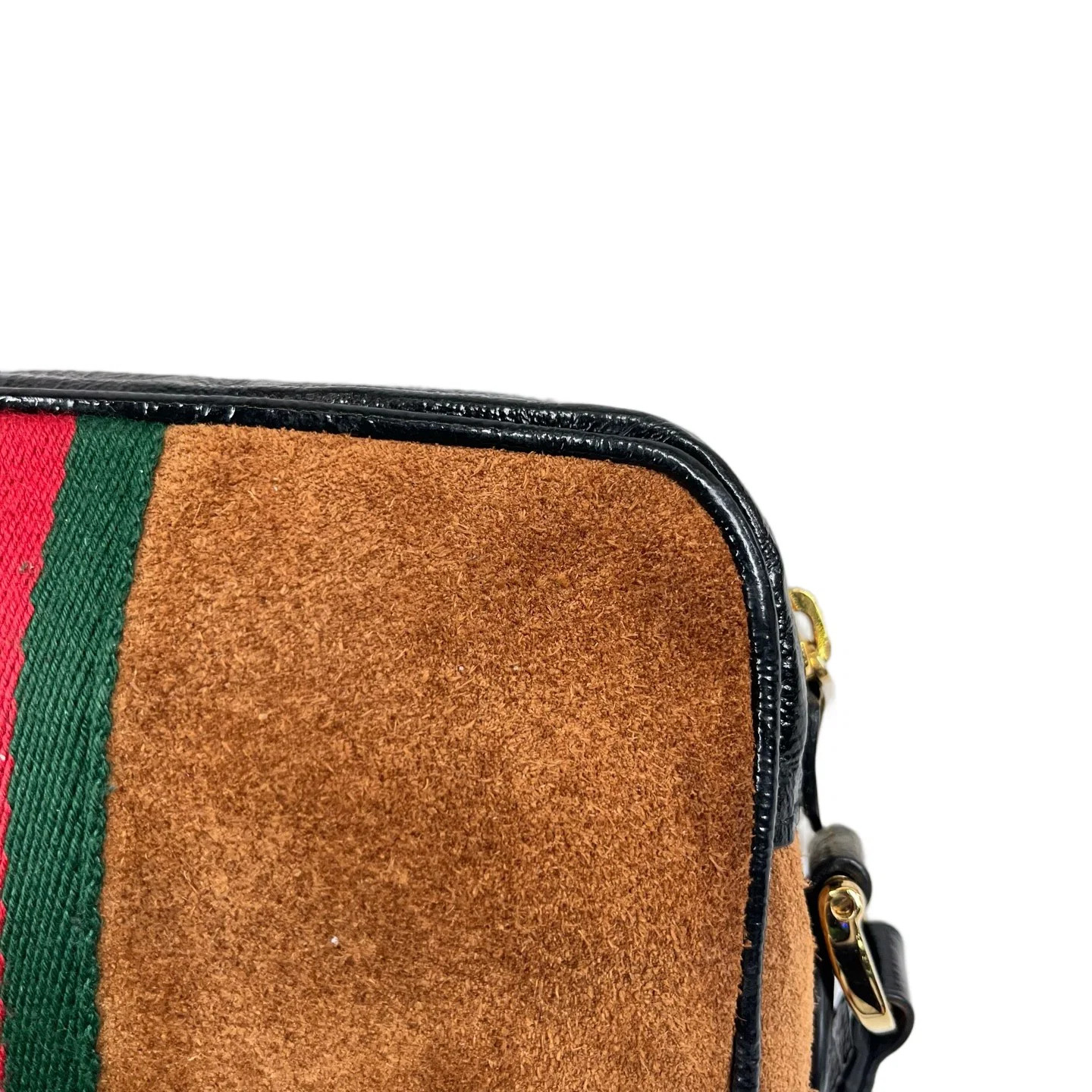Gucci Camera Case Brown Black Green Red Suede (dh071026e7r)