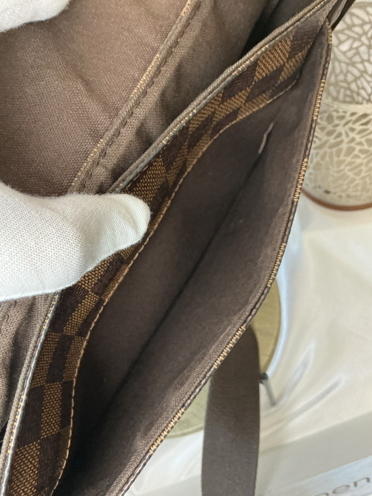 Preloved Excellent Louis Vuitton Brown Damier Canvas Shoulder Crossbody w COA