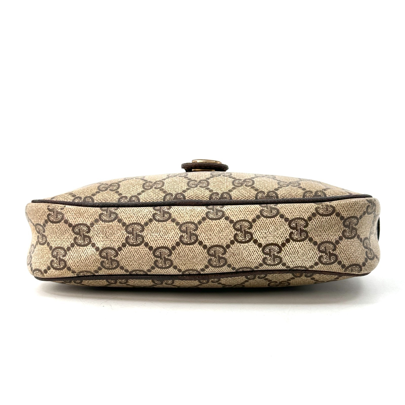 Vintage Gucci Shoulder Bag GG PVC Brown Authentic 492T0439