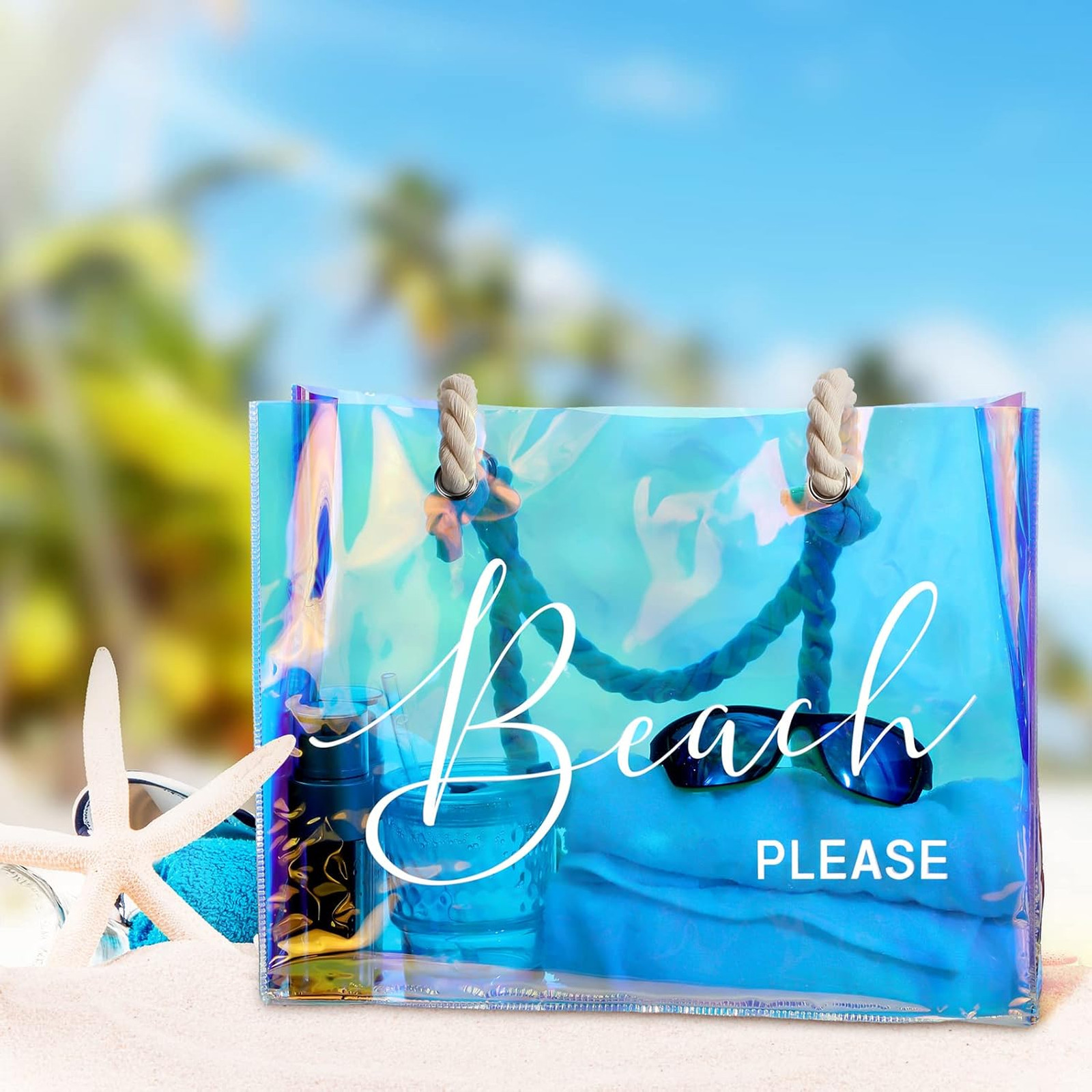 Clear Beach Tote Bag PVC Waterproof Large Summer Pool Hospital Bag for Women