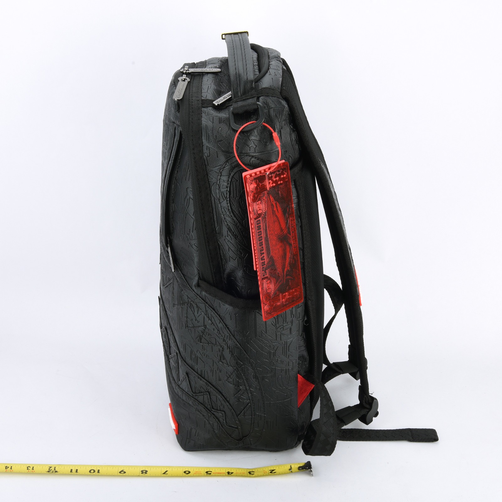 Sprayground Nightflight G800 Shark DLXV Leather Bag zipper Backpack Unisex Black