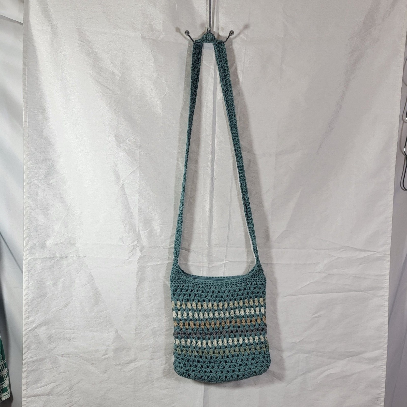 Croft & Barrow Blue Multi-Color Crochet Crossbody Bag