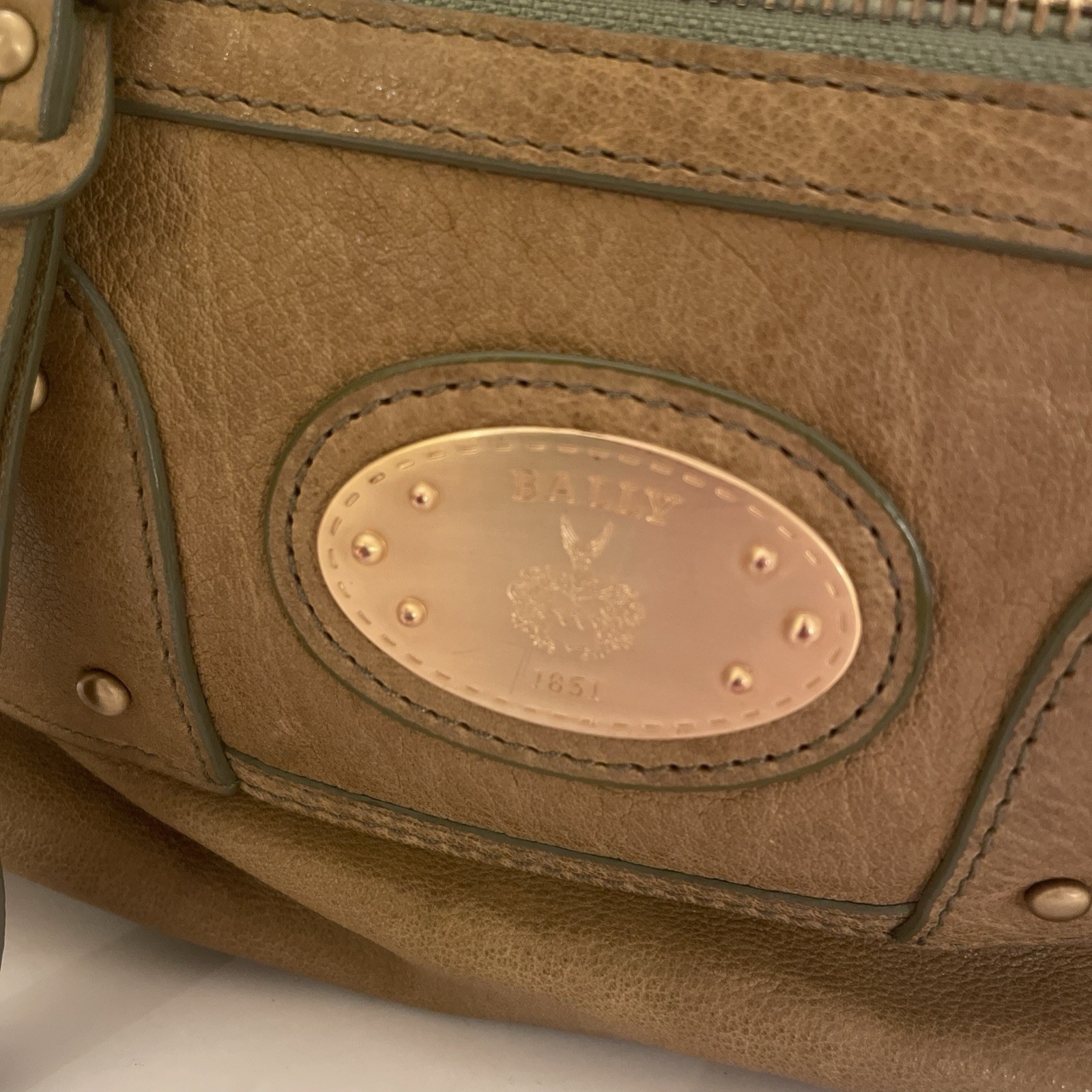 Bally Women’s Vintage Y2K Leather Bag with Double Handles and Zipper Details