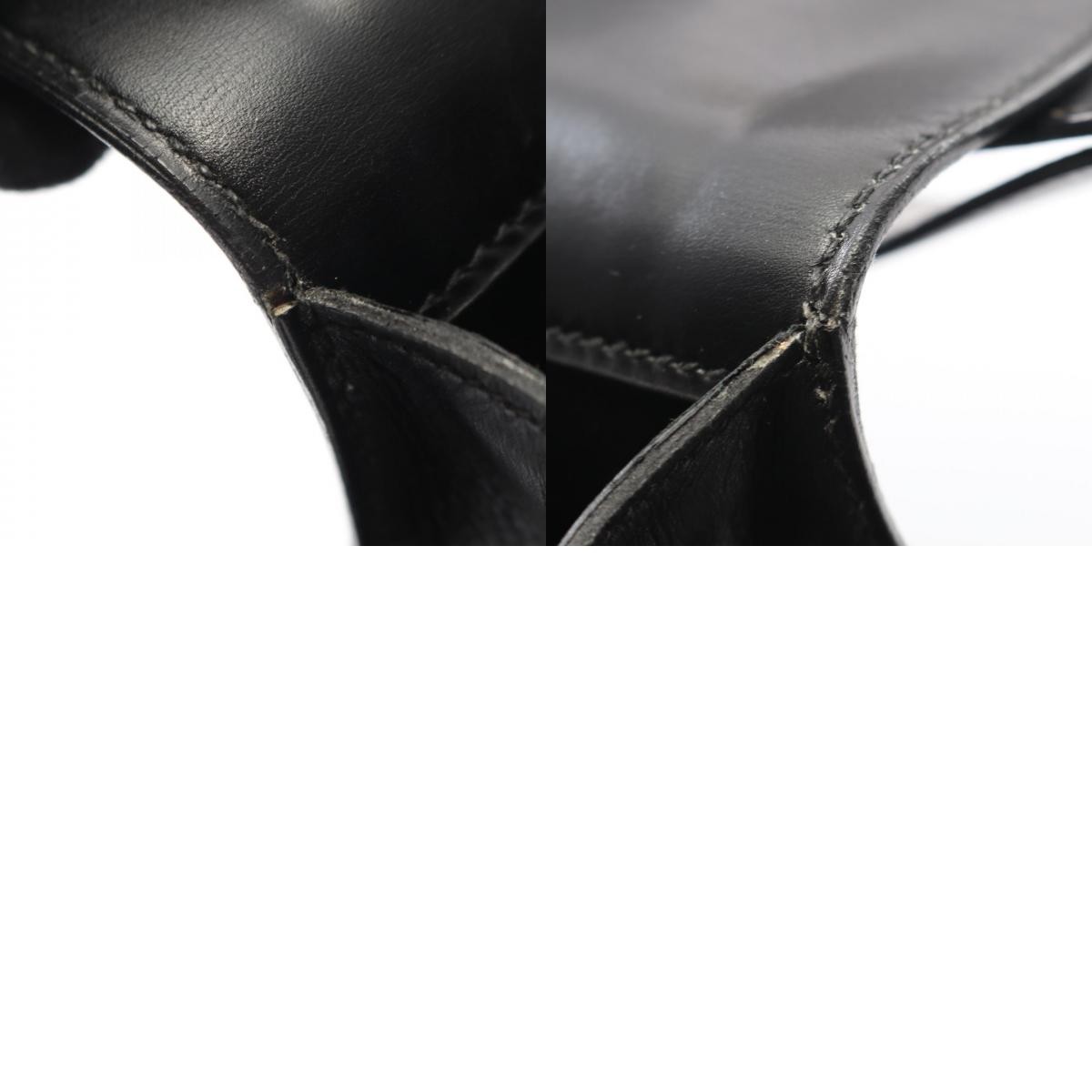 HERMES Sac Moto Shoulder Handbag Box calf leather Calfskin Black GHW Used C