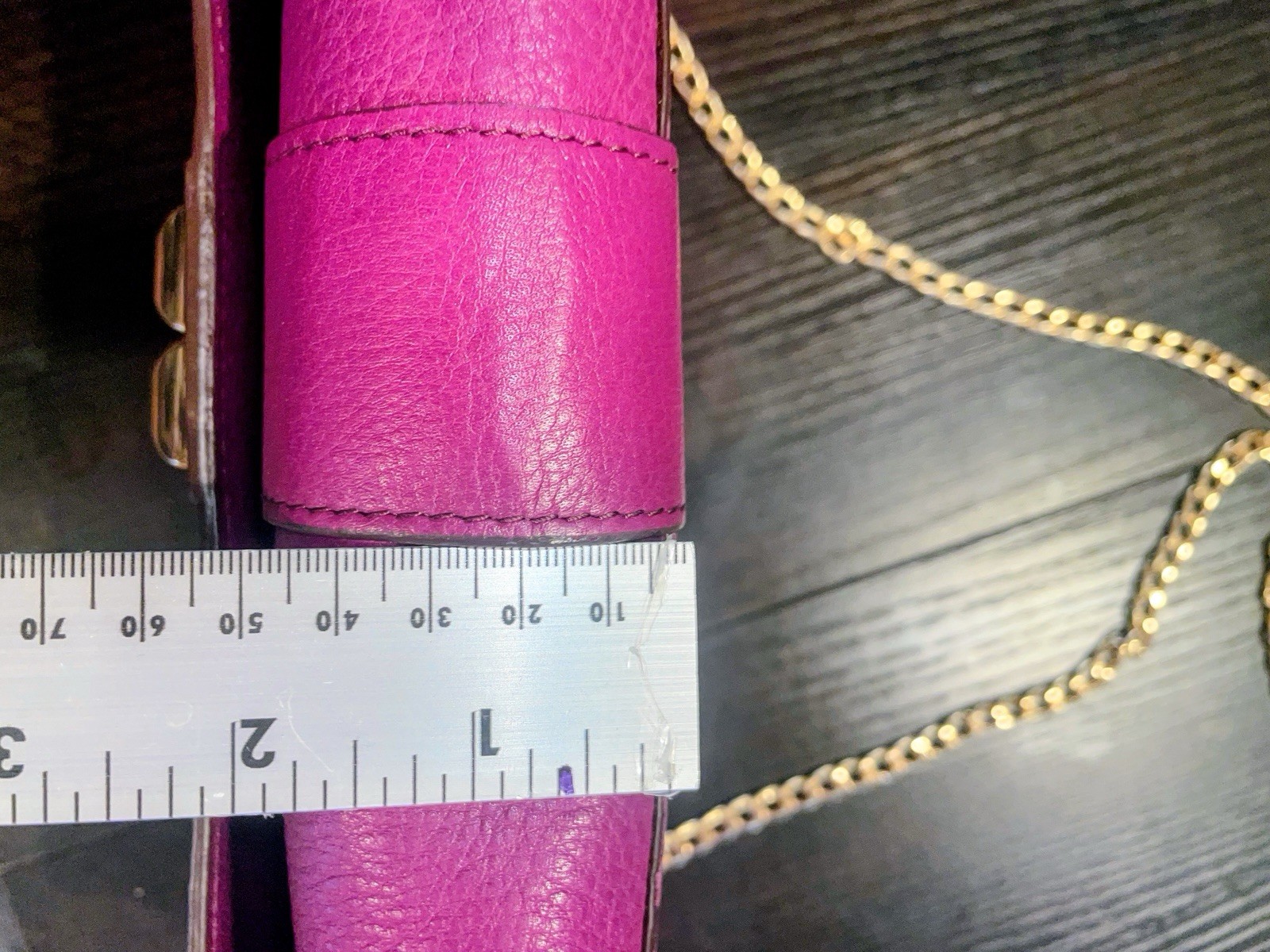 VINCE CAMUTO Magenta Clutch Purse Gold Studded Magnetic Evening Bag With Gold