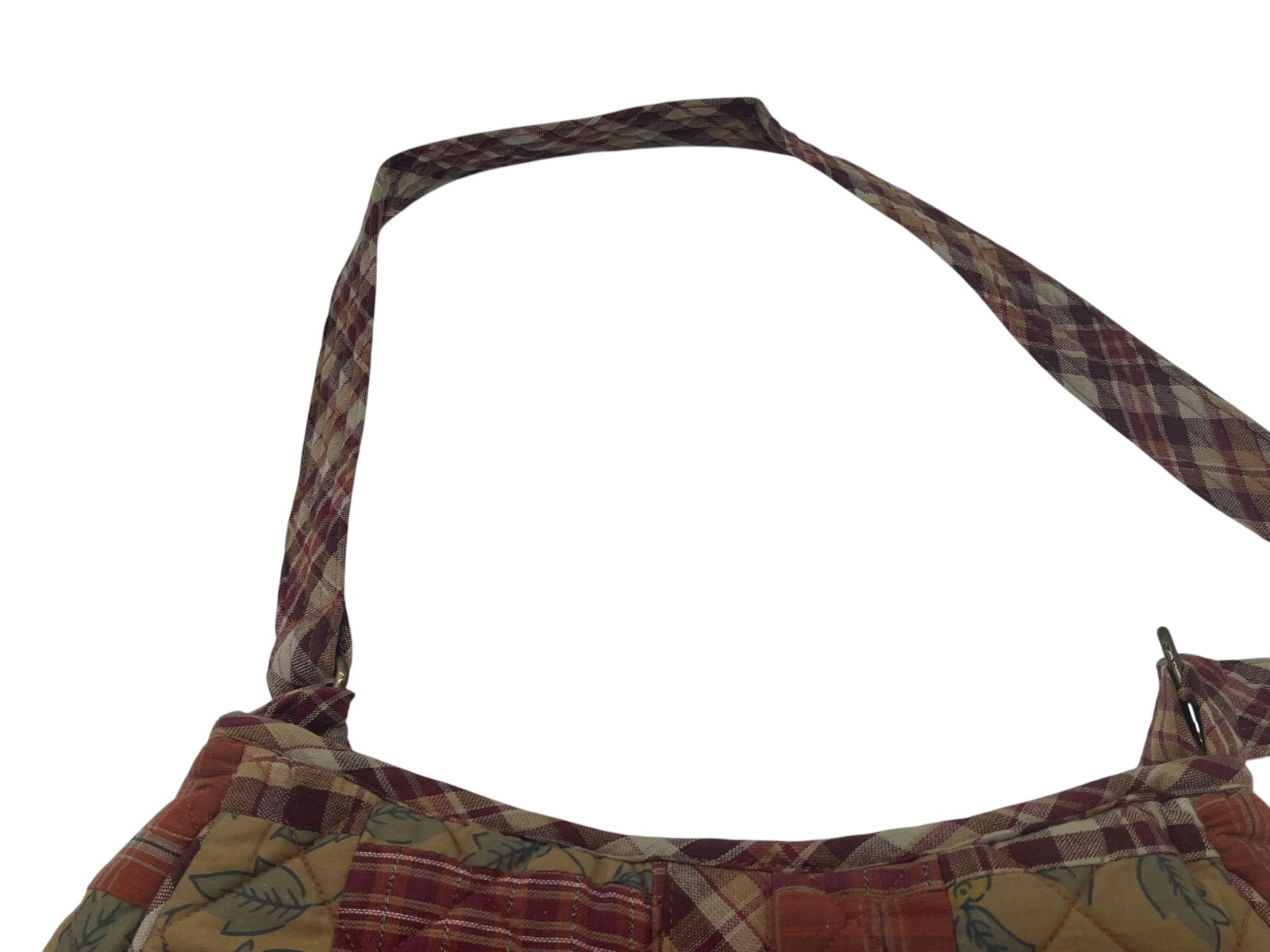 Bella Taylor Quilted Patchwork Tote Bag Burgundy Plaid Country Farmhouse Purse