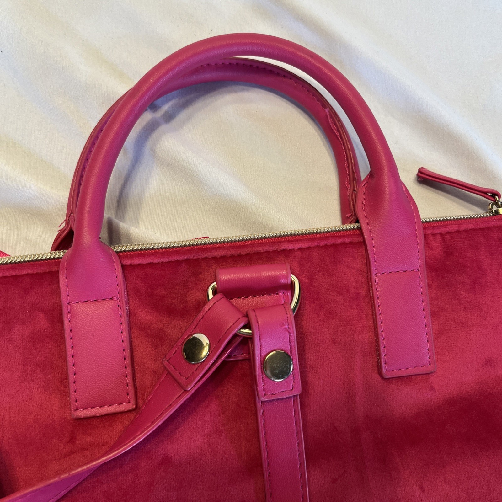 Juicy Couture Hot Pink Purse Backpack Day Pack Bag Straps Handles 13 x 11.5 In