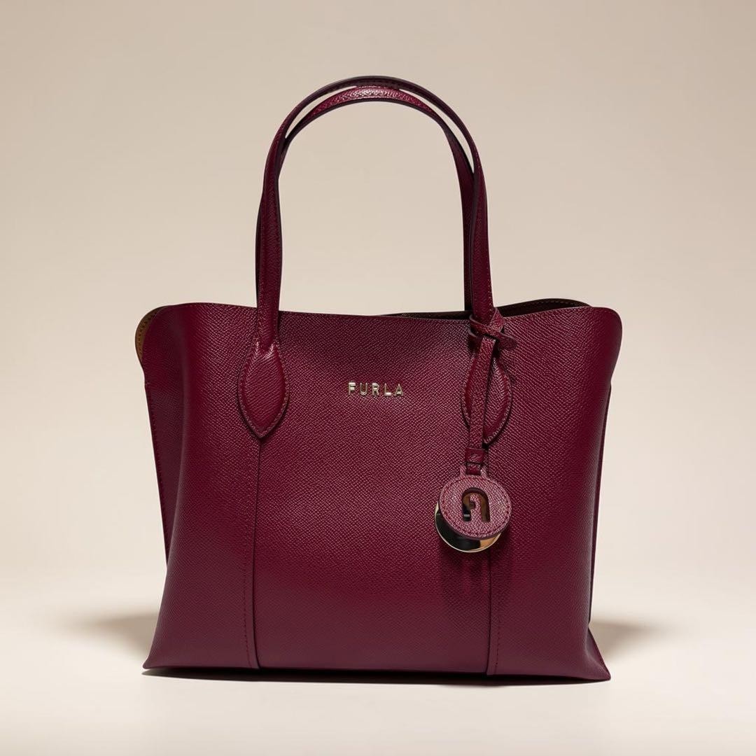 Furla Vittoria Red Handbag Tote Bag Japan Condition Used 0610296