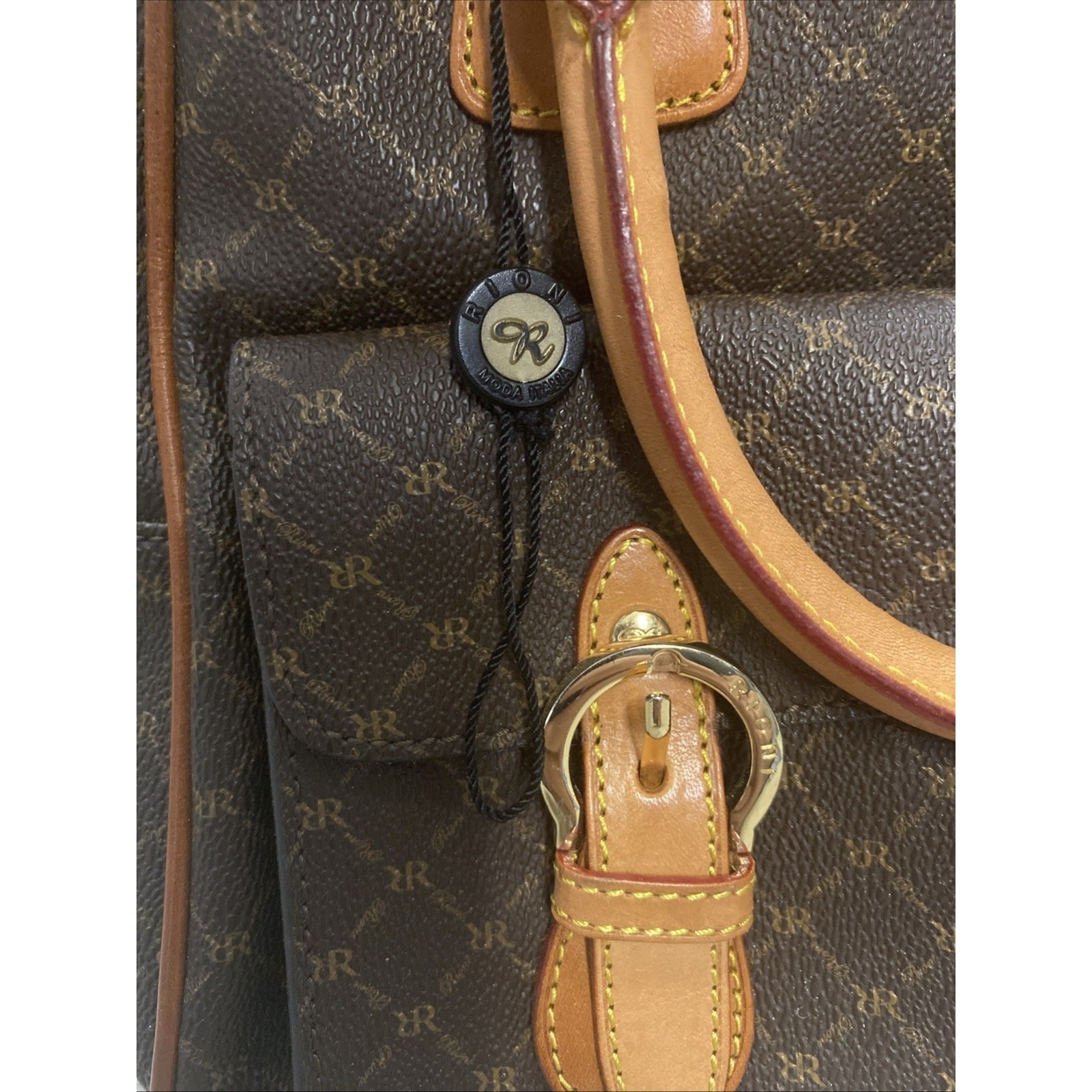 Rioni Signature Brown Collection Satchel / Doctor Bag Style Purse