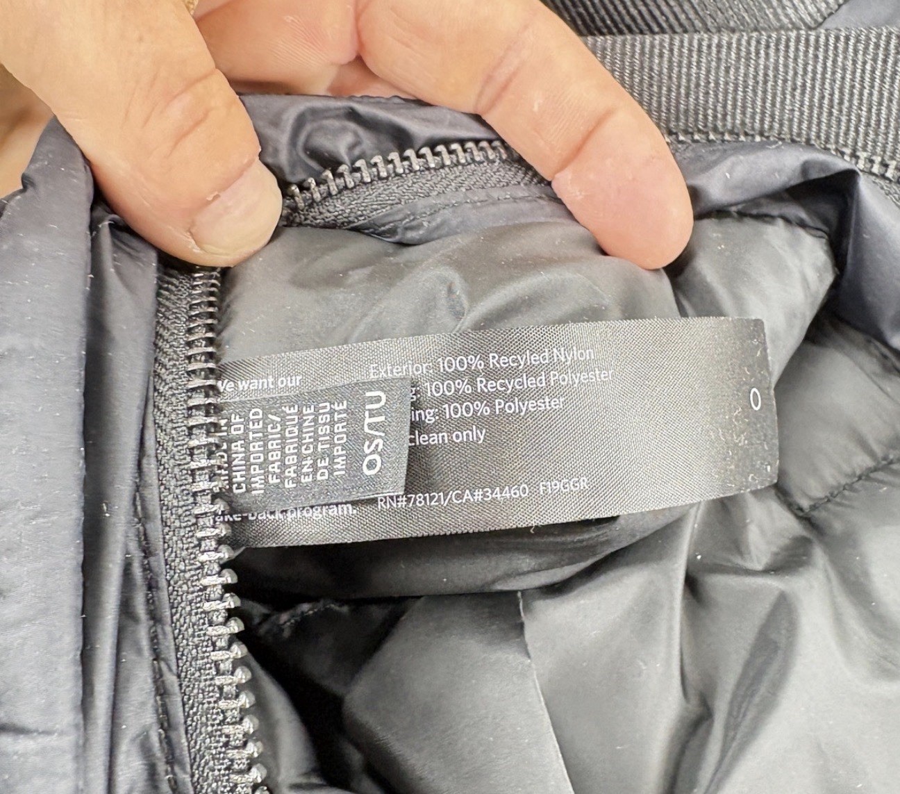 Eileen Fisher Eggshell Recycled Nylon Black Quilted Bag With Original Tag $158