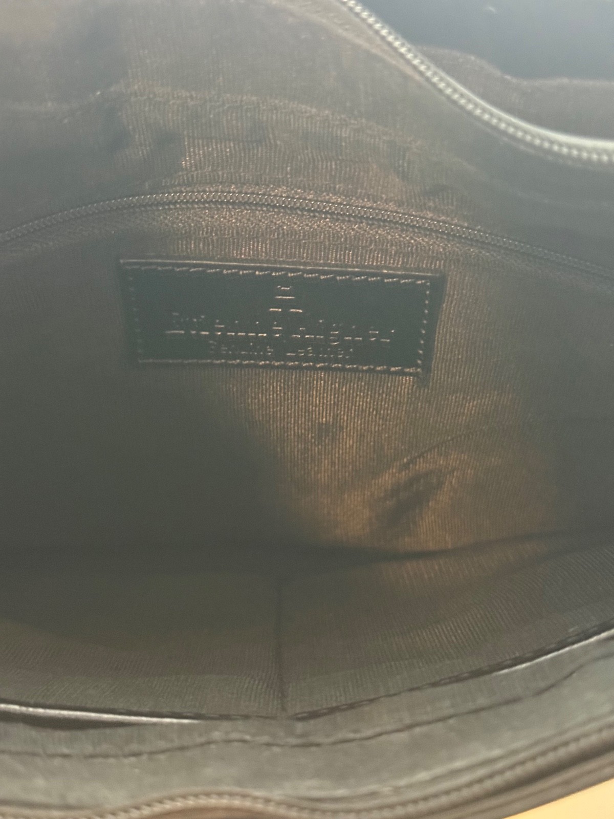 Etienne Aigner Classic Logo Black Leather Shoulder Bag with Silver Tone Hardware