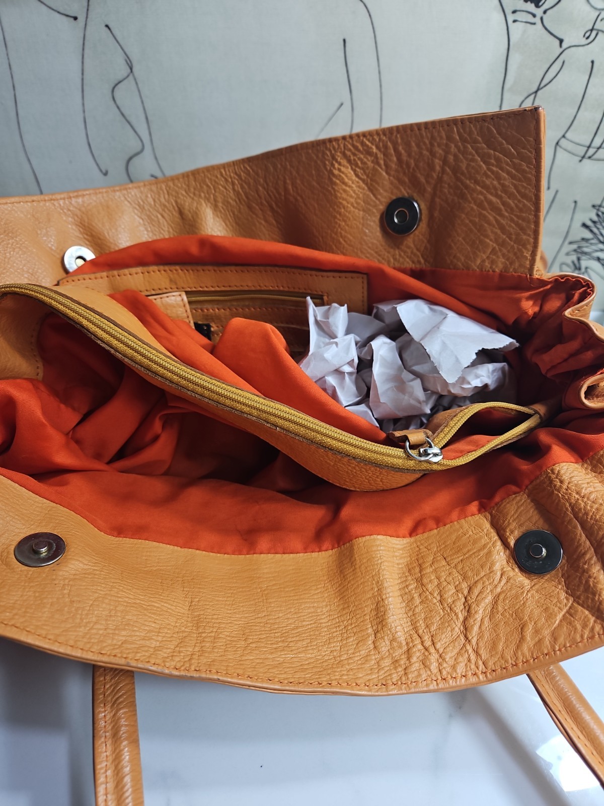 Alejandro Gabrielli Italian Tan Leather Hobo Shoulderbag 15x12x4 Made In Italy