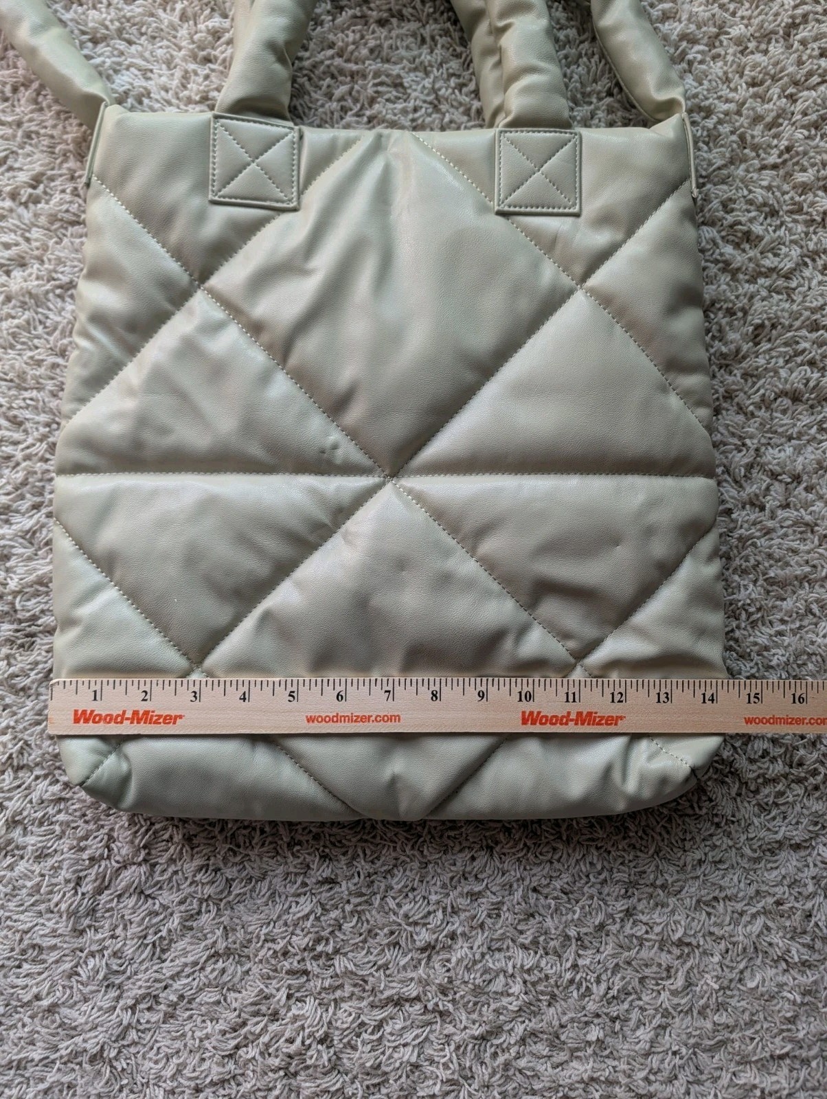 89TH + MADISON Beige Quilted Medium Tote Detachable Strap Magnetic Closure