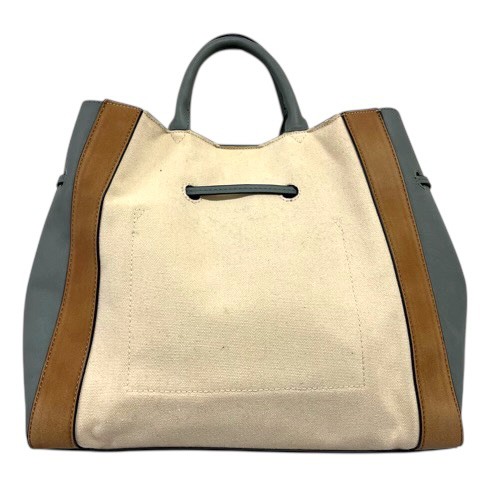 TRIDEEP Canvas Tote Bag White 26cm/10in Handbag Shoulder 2WAY with Pouch B