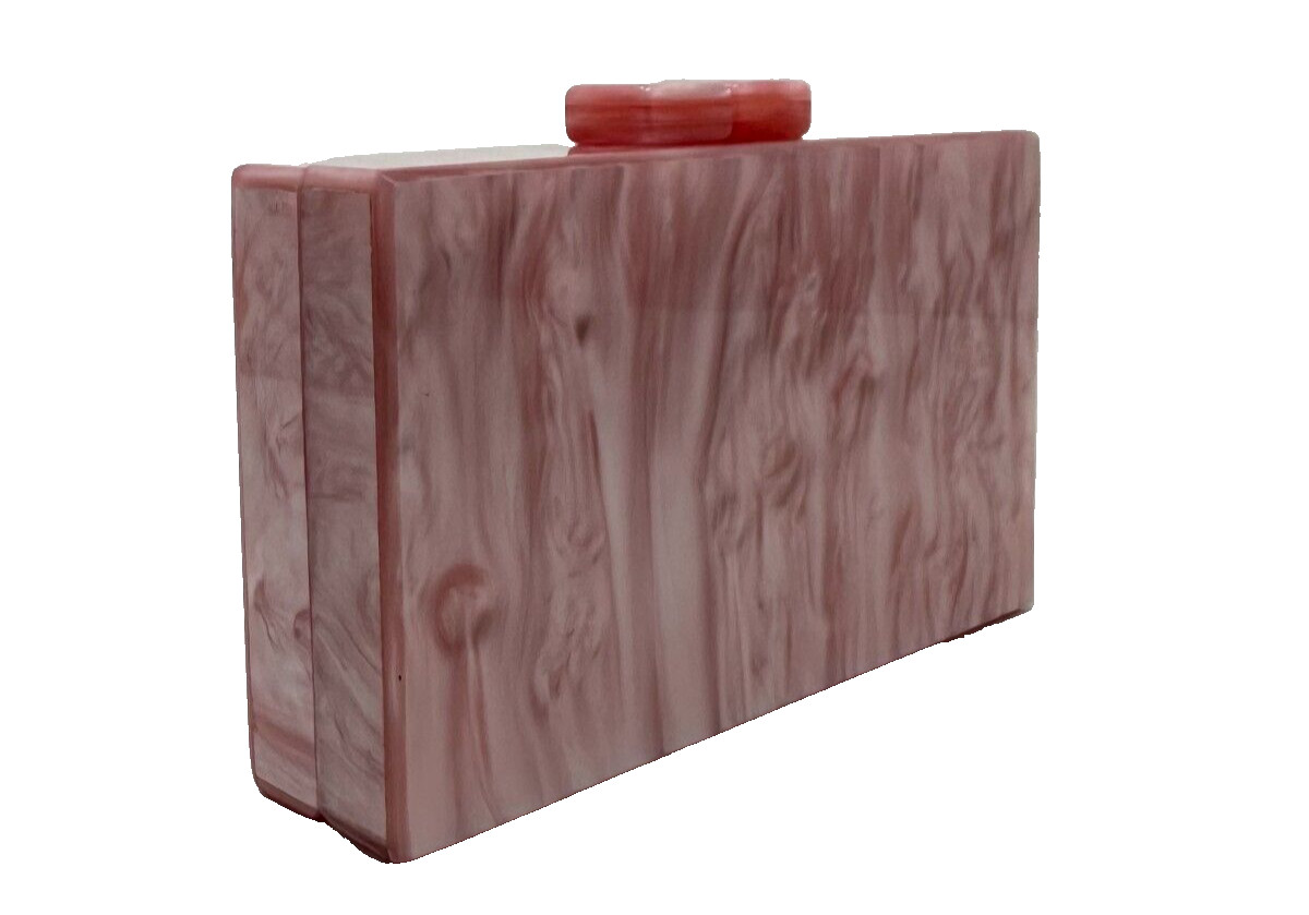 NEW Acrylic Clutch Bag Pink Purse Perspex Bag Handbags for Women w/ Straps