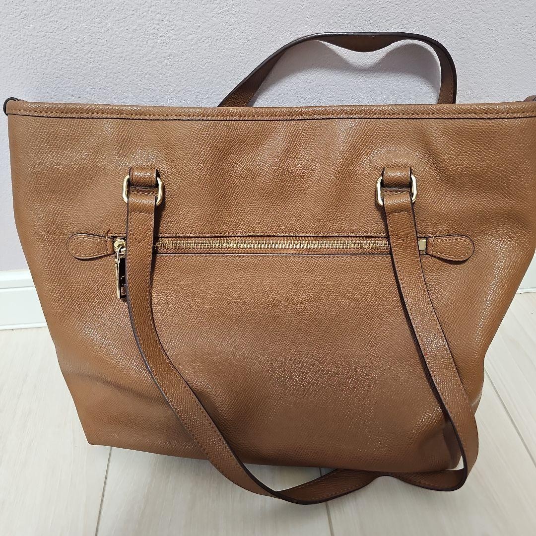COACH Tote Bag Brown Leather 30 cm 11.8 in Stylish Everyday Accessory