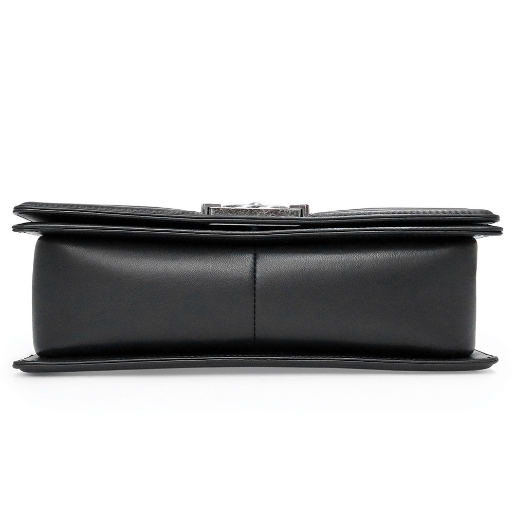 CHANEL 3D Pleated Boy Chanel 25 Lambskin, Black Shoulder Bag Chain Wallet A67085