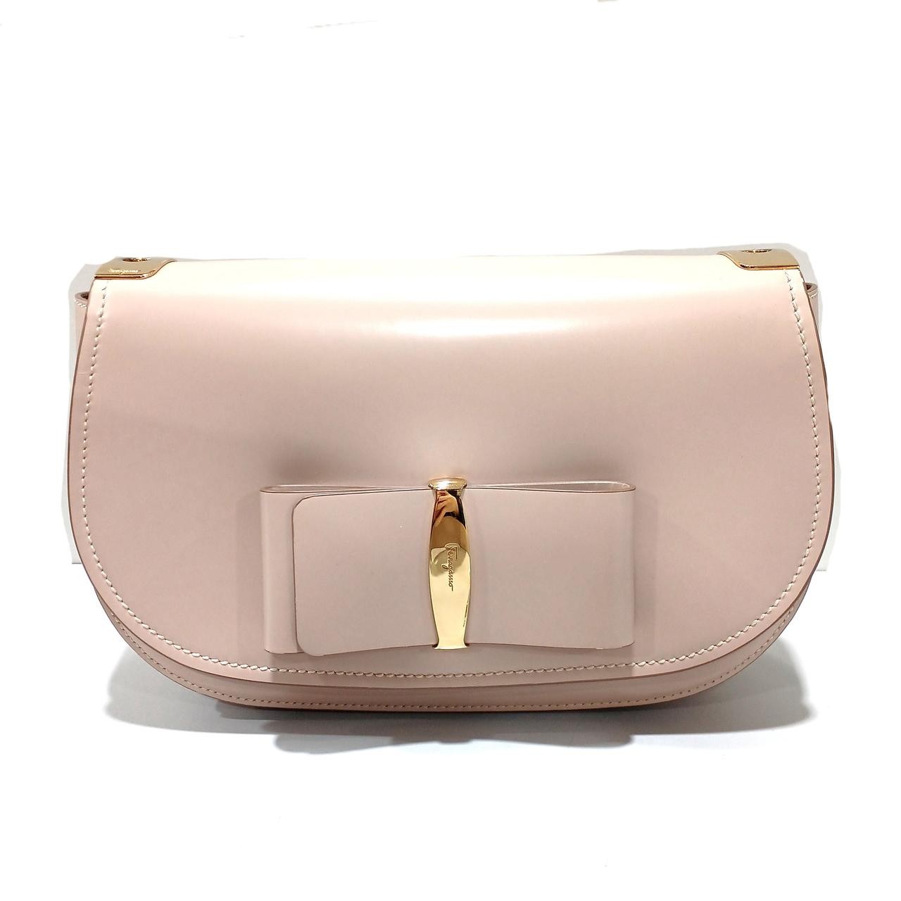 Salvatore Ferragamo Pink Vara Shoulder Bag 10.6 inches