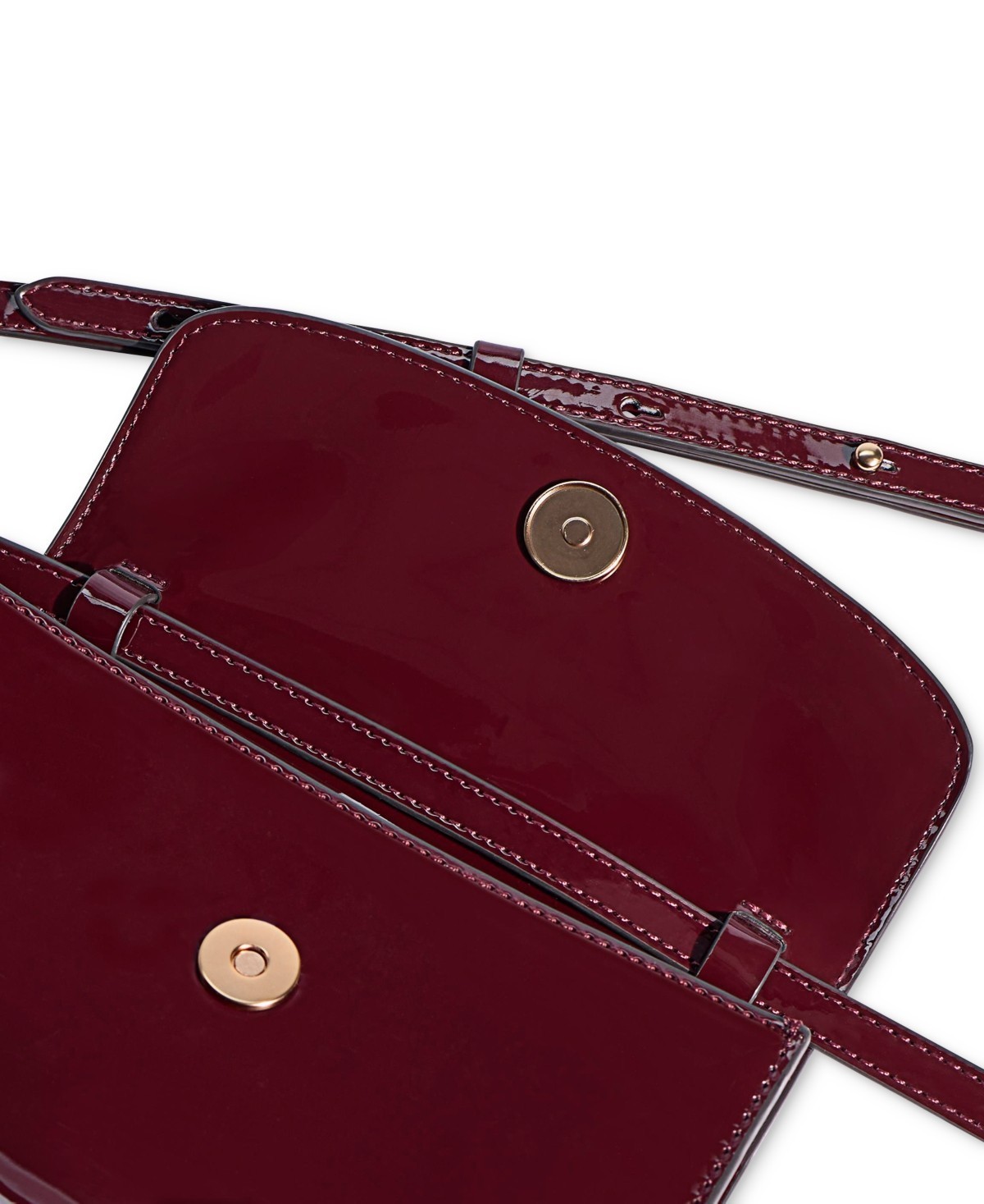 $145. Sam Edelman Loraine Small Box patent Leather Crossbody Bordeaux Gold