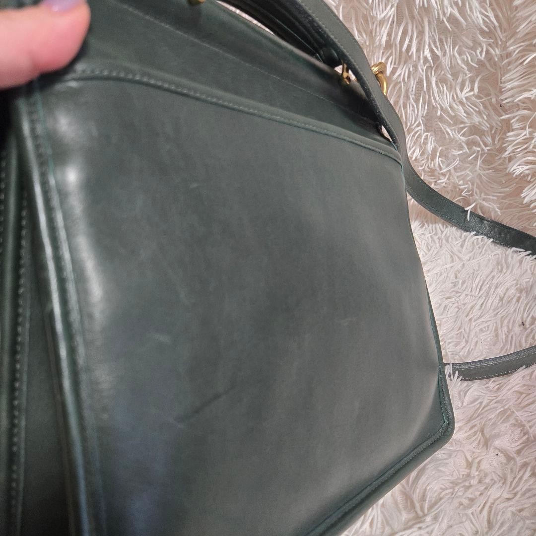 Coach Willis Green Leather Turn Lock 2Way Shoulder Bag 10.6in M87612 #2861