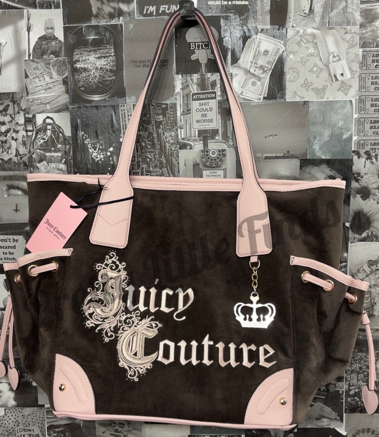 Juicy Couture Brown and Pink Renaissance Tote Bag