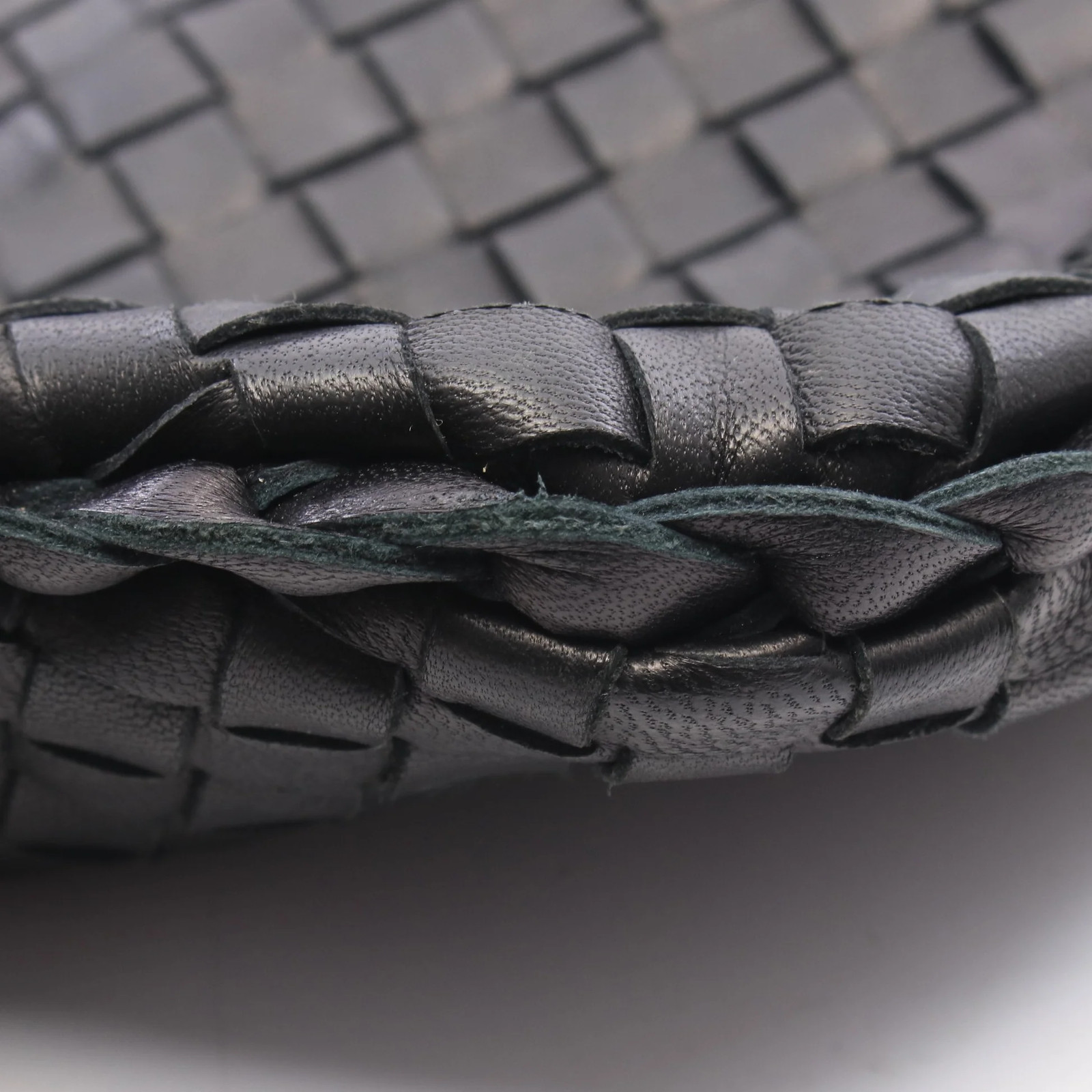 Bottega Veneta Intrecciato 115654 Shoulder Bag Black Leather Woven #RCB17527