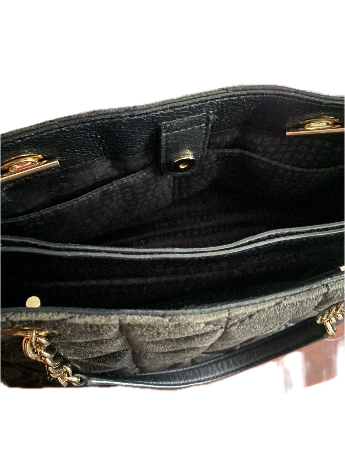 kate spade new york Black Quilted Satchel Top Handle, Gold Hardware, Detachable