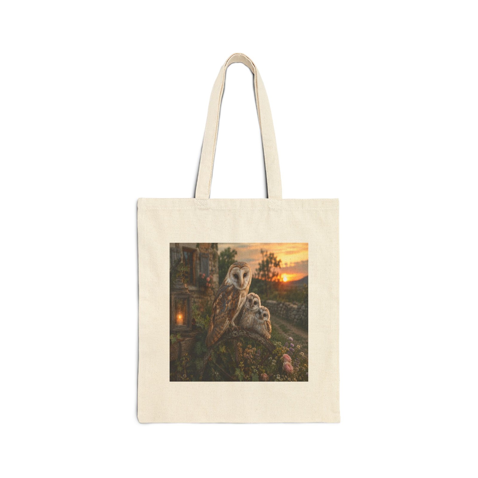 Barn Owl Tote Bag – Woodland Owl Art – Lantern Scene – Nature Lover Gift