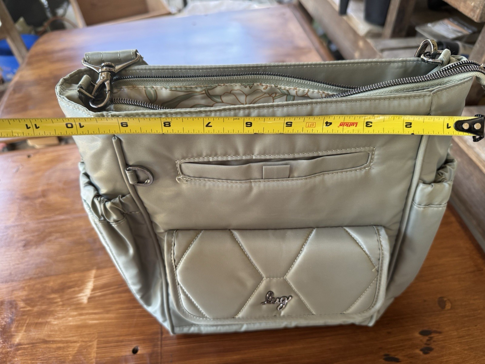 Lug Backpack Tote Quilted Front Pocket Light Sage Green Travel Everyday Purse