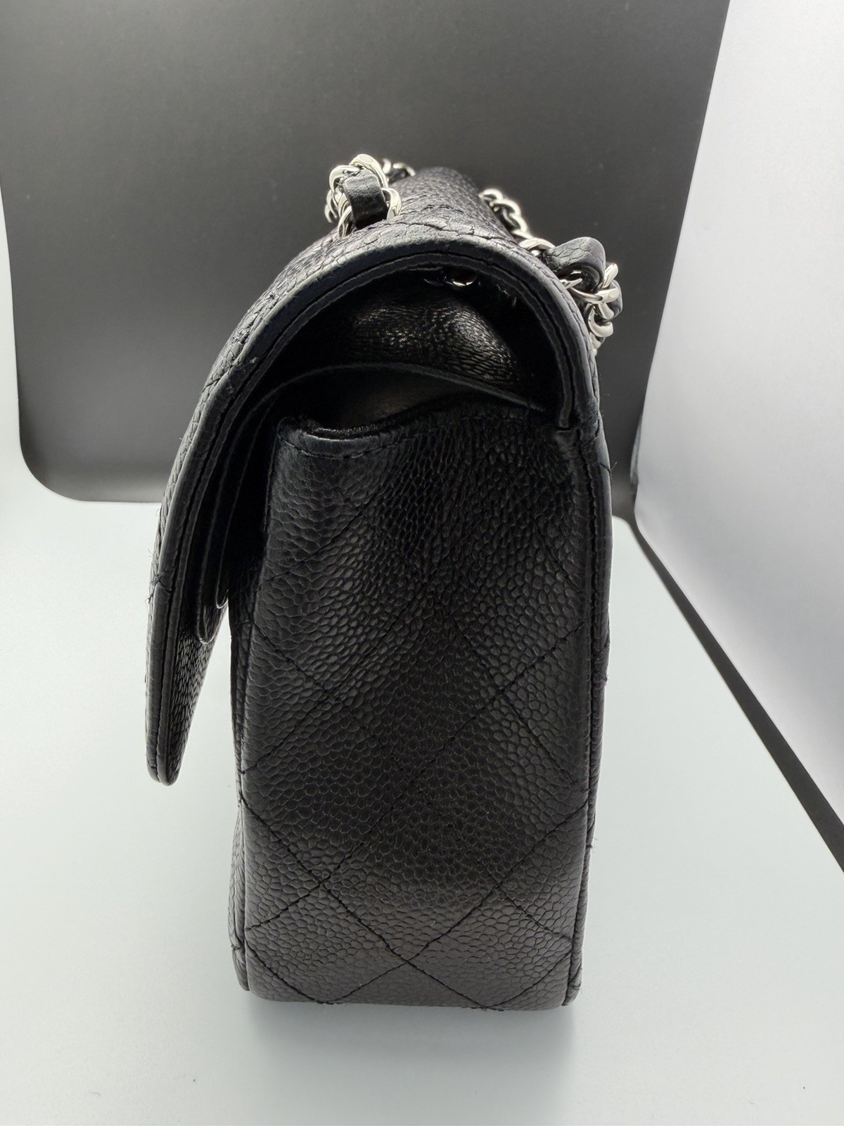 Chanel Classic Medium DoubleFlap Black Caviar SHW – Series 12(Post-Spa)