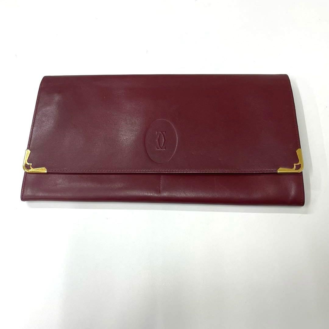 [TK] CARTIER Mastline clutch bag wine red