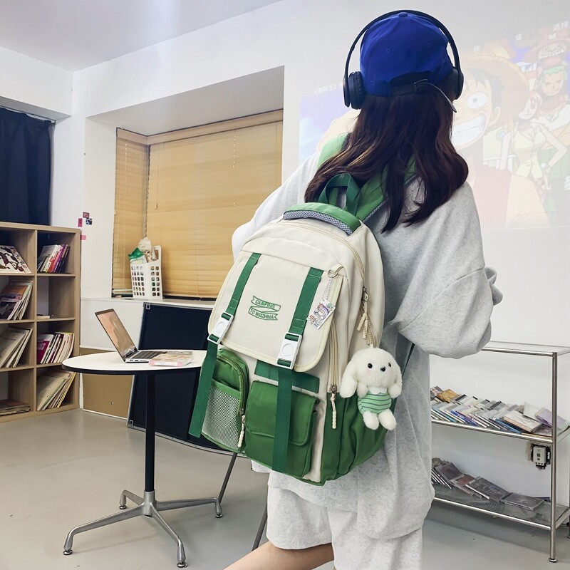Korean Nylon Kawaii Backpack Laptop Large Capacity School Bag fr Women Girls LOT
