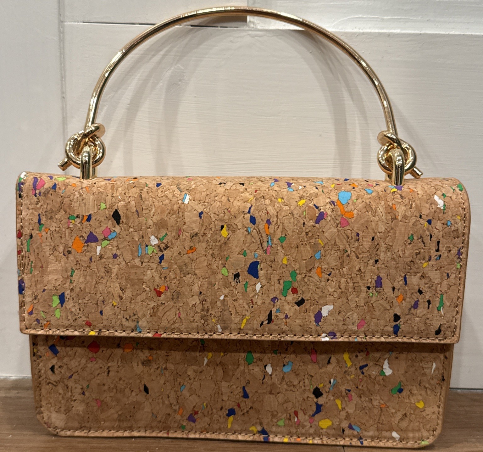 Like Dream~Multicolored Cork Crossbody Bag~Snap Closure~Fairy Core~Festival~ EUC
