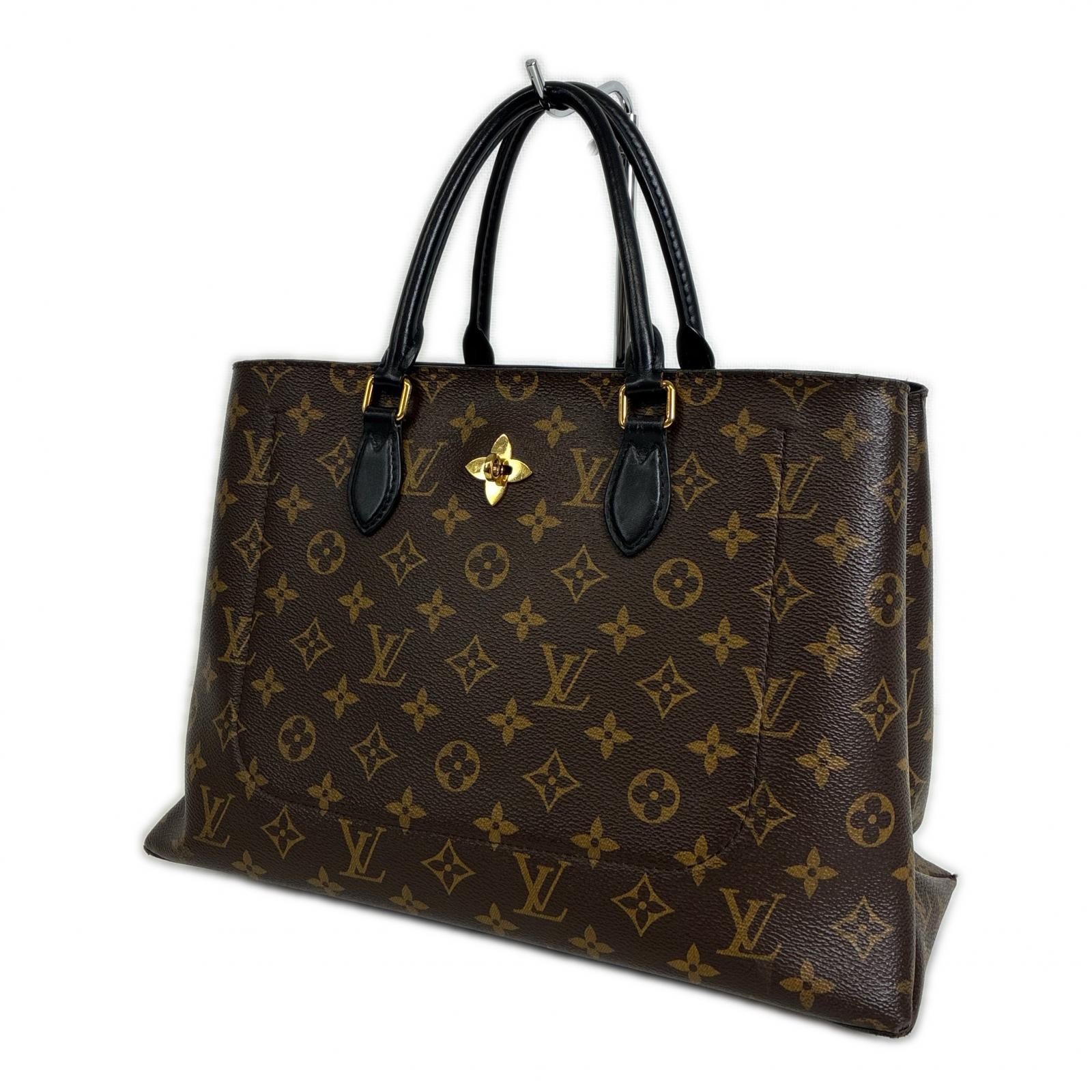 LOUIS VUITTON Flower tote Handbag M43550 Monogram canvas Brown