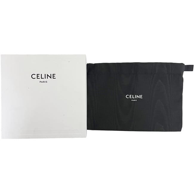 Pre-owned Celine Triomphe pouch in white and brown, PVC and leather, model