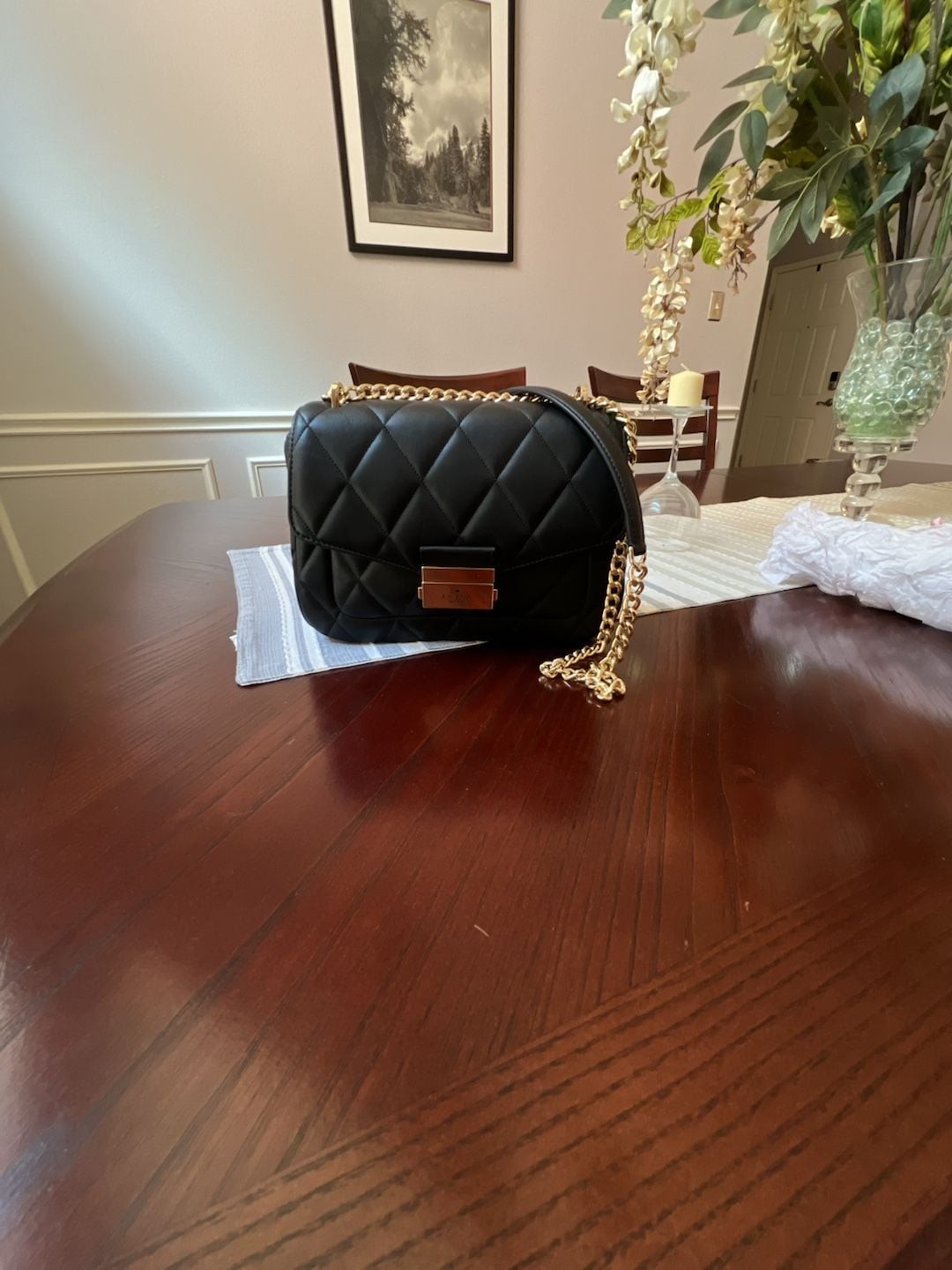 Kate Spade Black Quilted Leather Chain Shoulder Bag / Doesn’t come with dust b