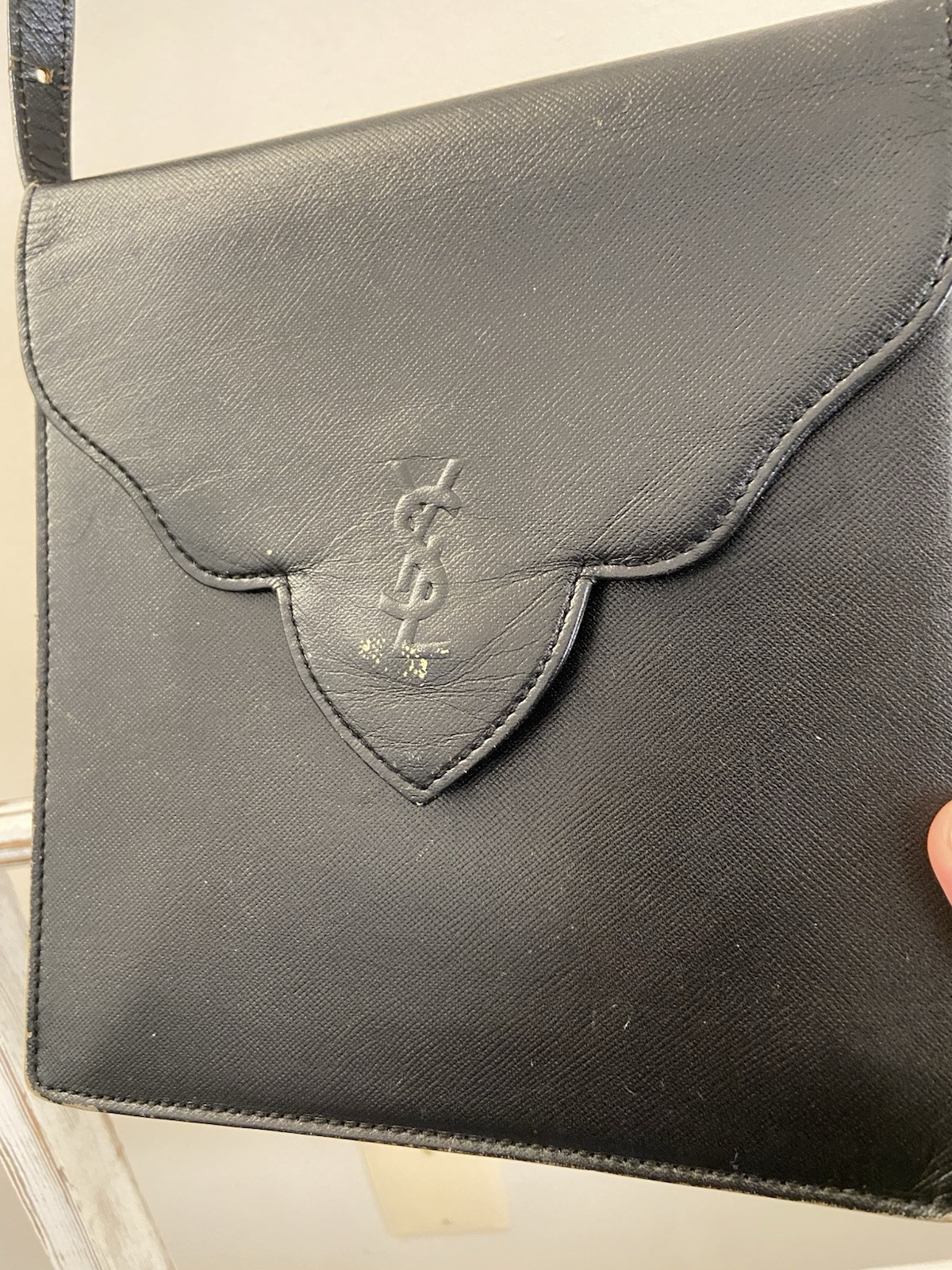 Yves Saint Laurent Cassandra Black Saffiano Crossbody Shoulder Bag, Fair Condo