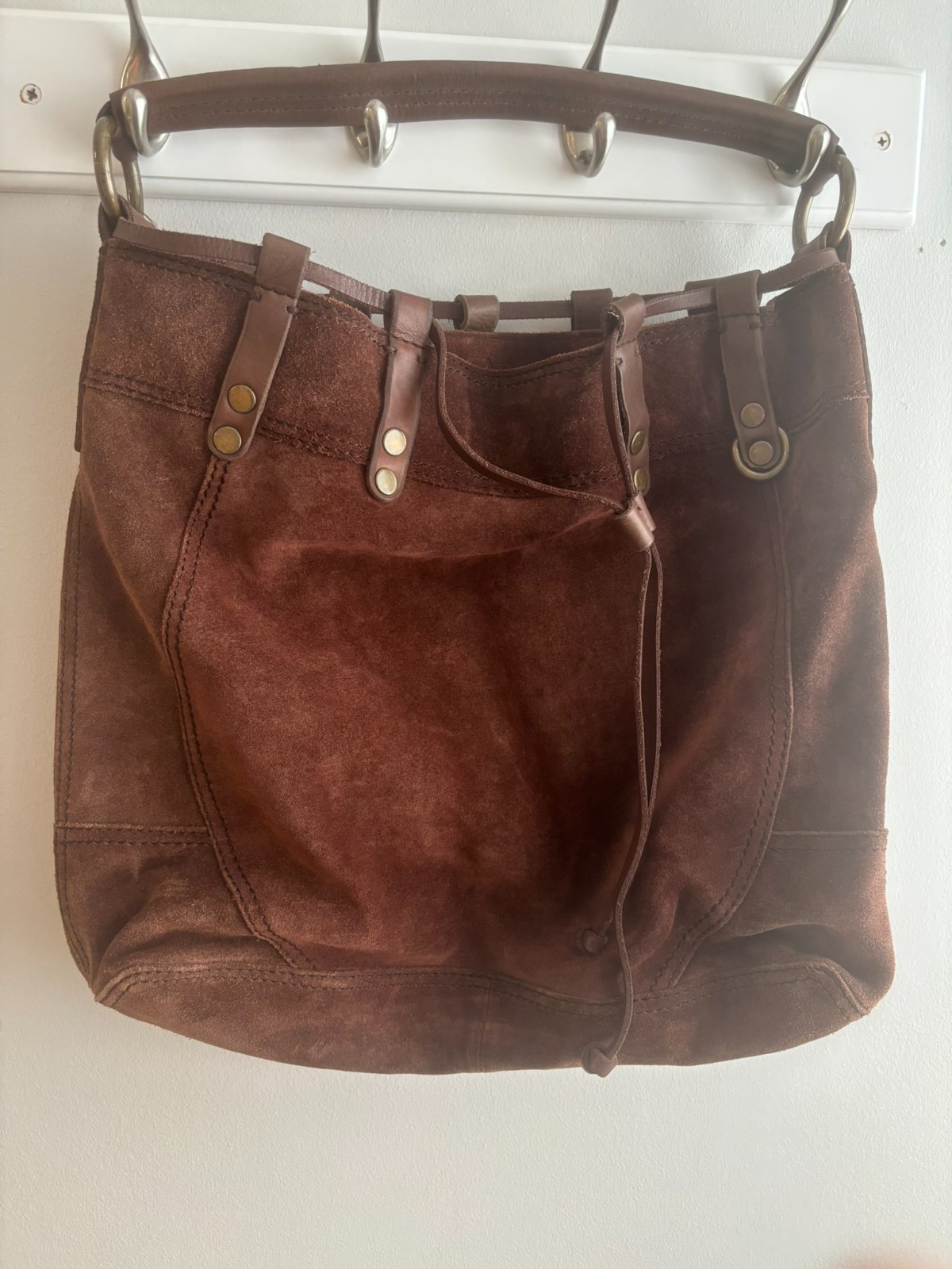 Lucky Brand Vintage Inspired Suede Tote Bag Purse – Great Condition