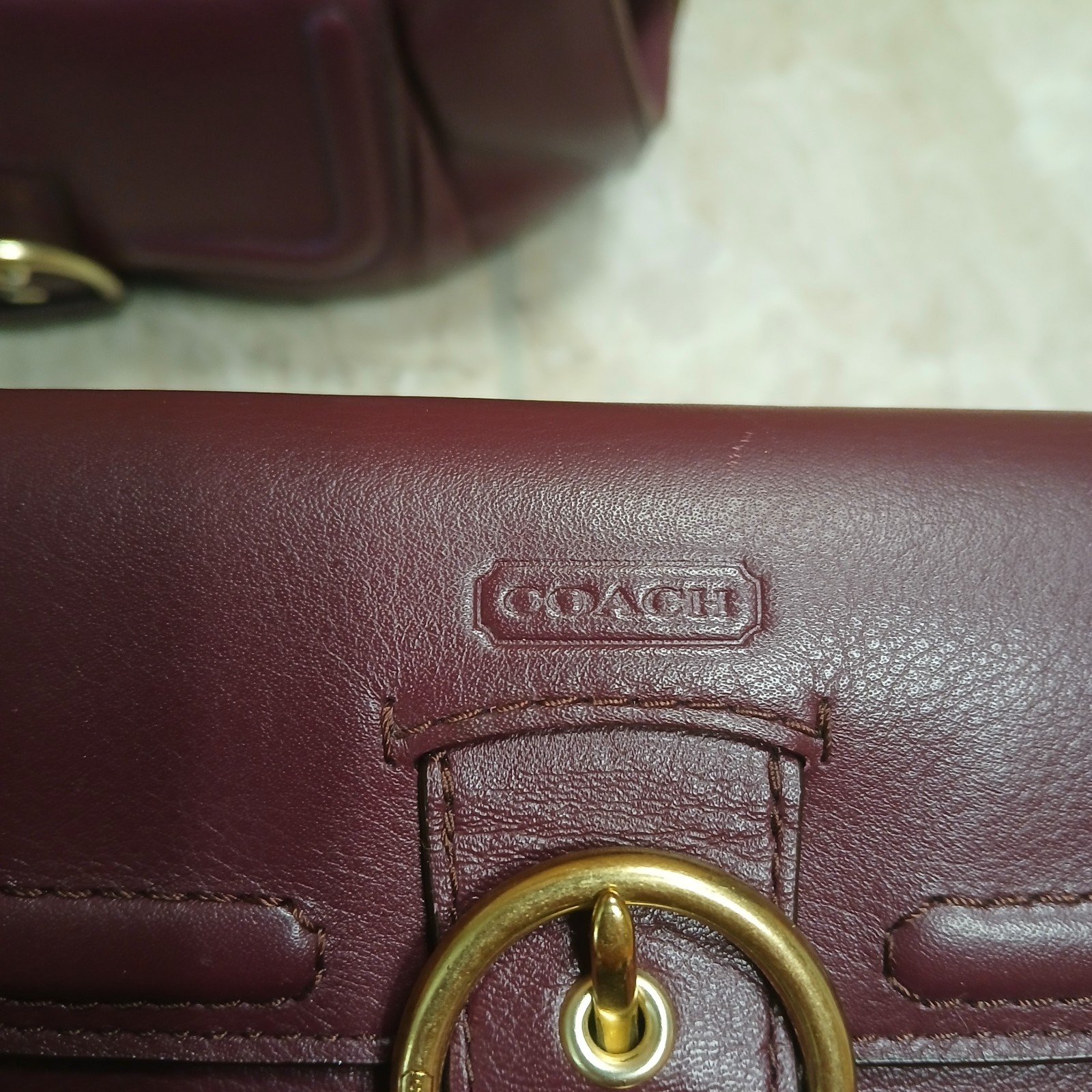 Coach Campbell Satchel Plum Purple Leather Handbag F25151 W/Matching Wallet