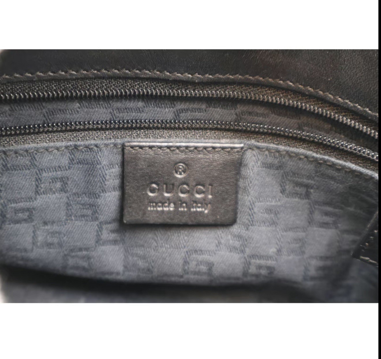 Authentic Gucci Black Leather Horsebit Shoulder Bag Tote Purse
