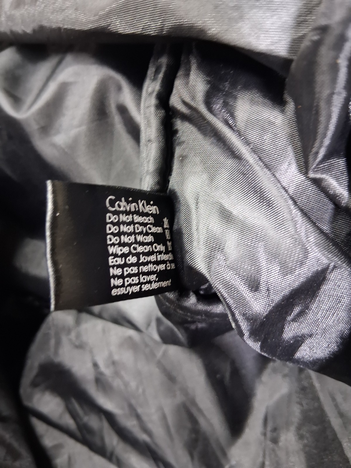 Calvin Klein Black Duffle Bag 100% PVC Polyester Lining Snap Handle Shoulder