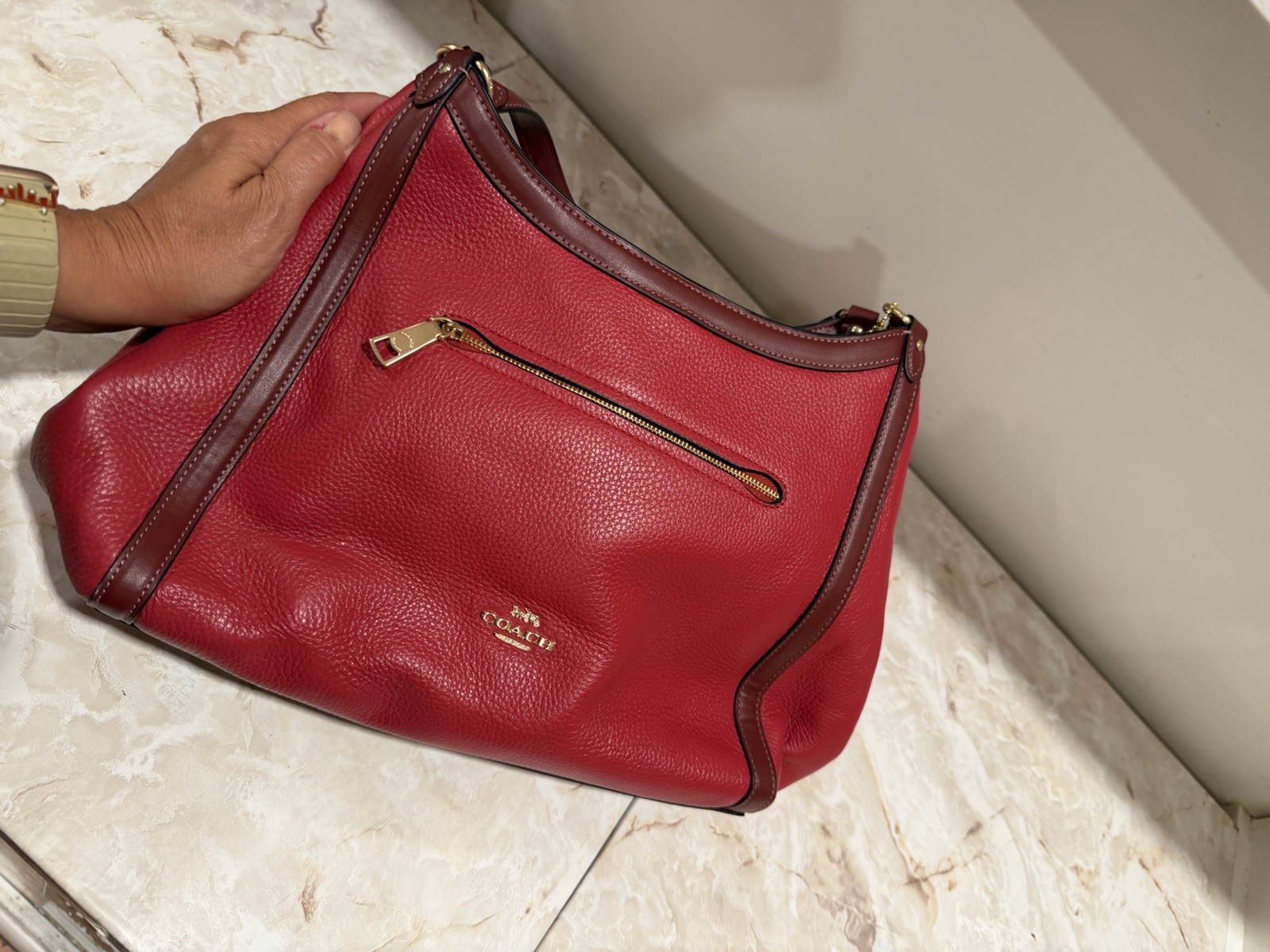 New Coach Bicolor Red Tote Bag