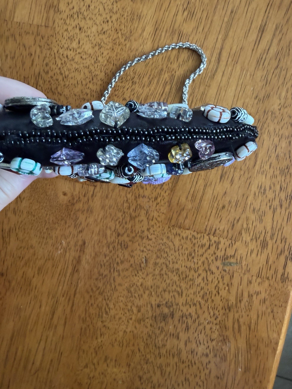 La Regale Nautical Beaded Mini Purse With Chain Handle