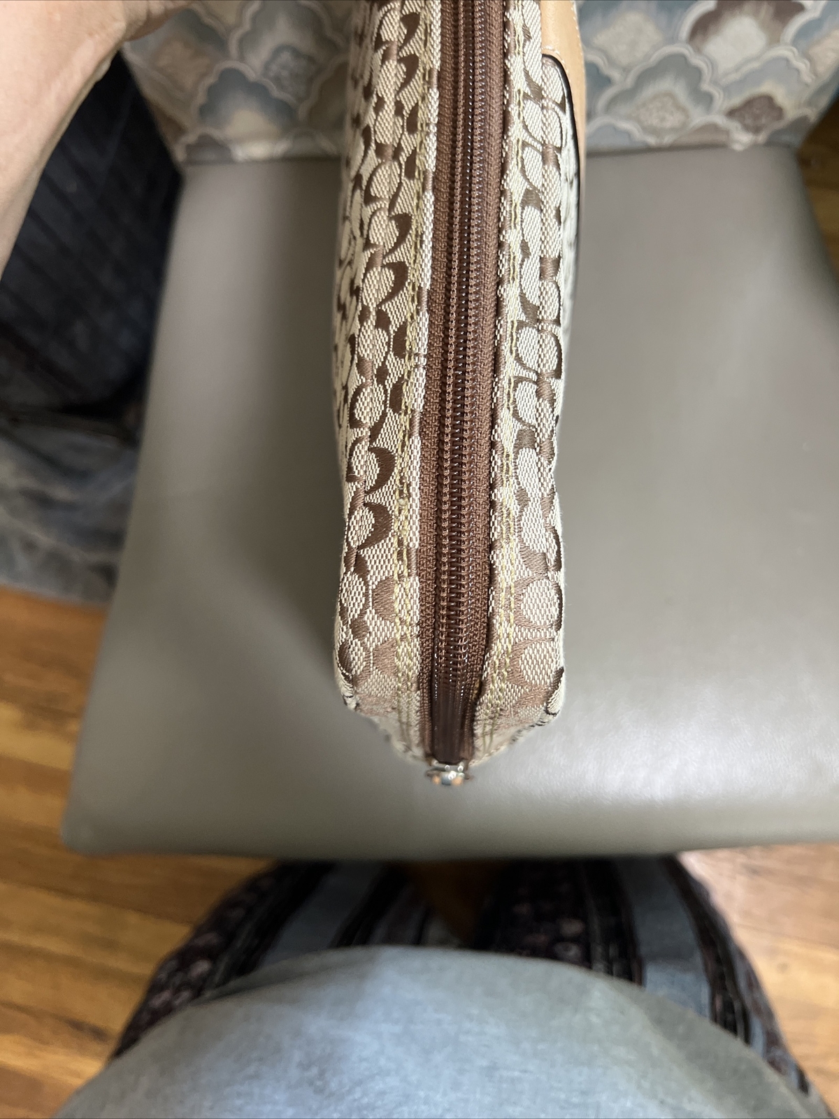 Coach Laptop Sleeve Case Bag Signature CC Jacquard Khaki