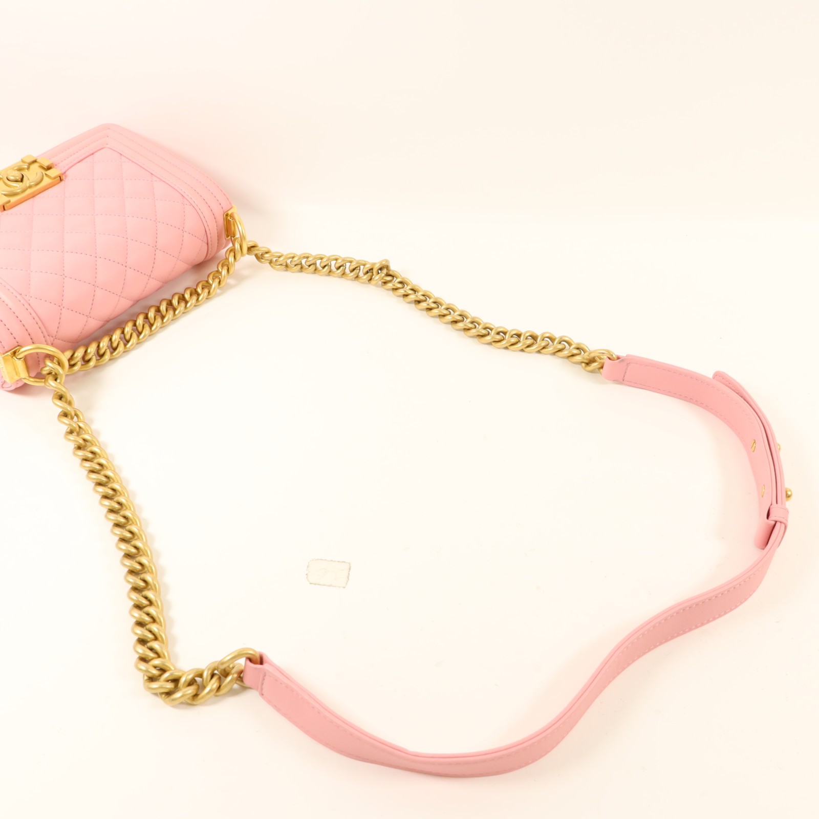 CHANEL CC GHW Boy 20 Chain Shoulder Bag A67085 Lambskin Leather Pink