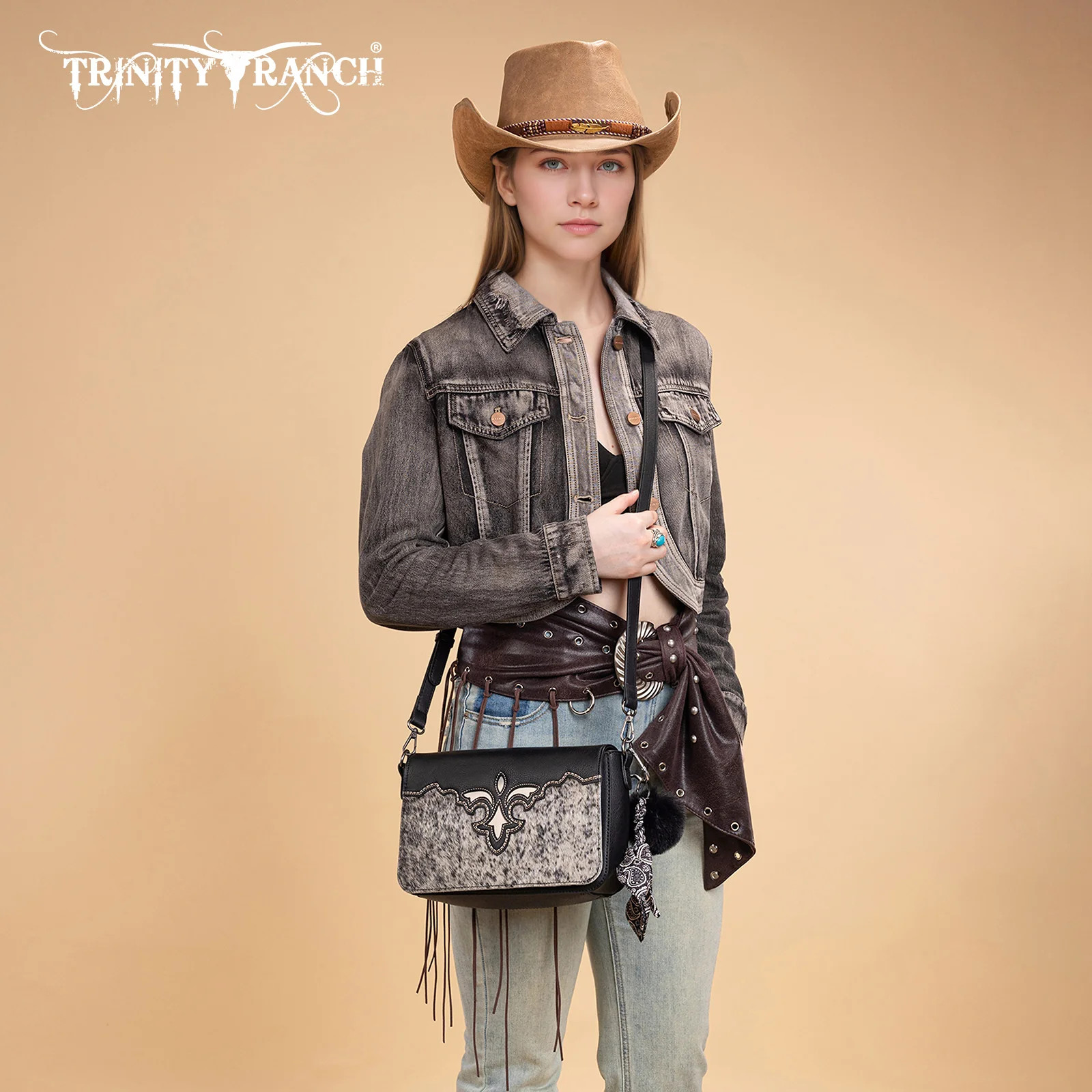 Trinity Ranch Genuine Cowhide Crossbody